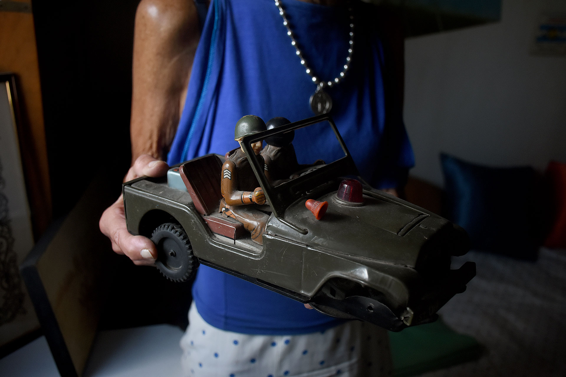 El jeep militar de Marcelo Daniel (Foto: Nicolás Stulberg)