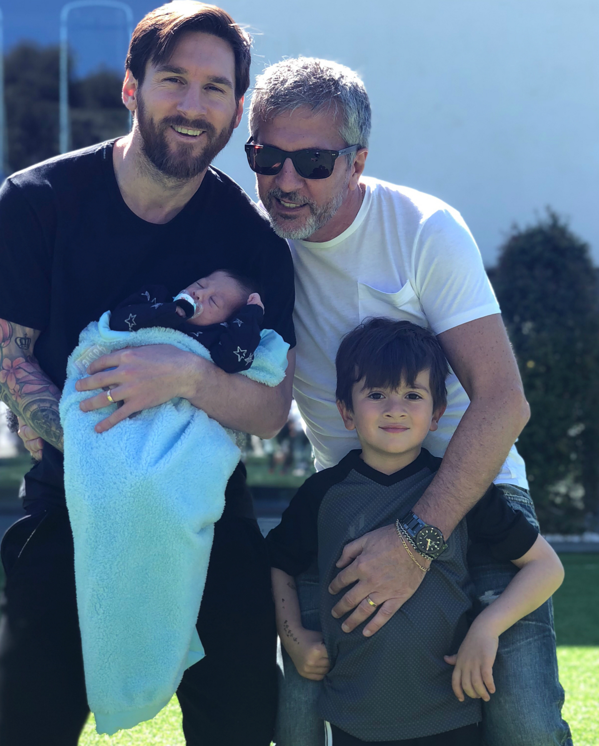 Con Jorge Messi, el flamante abuelo. (Foto Instagram)