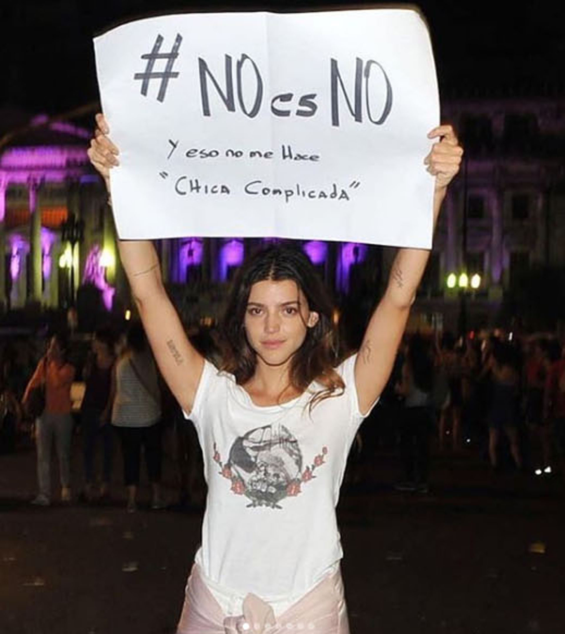 Calu participó de de la marcha realizada el pasado 8 de marzo, en el Día de la Mujer