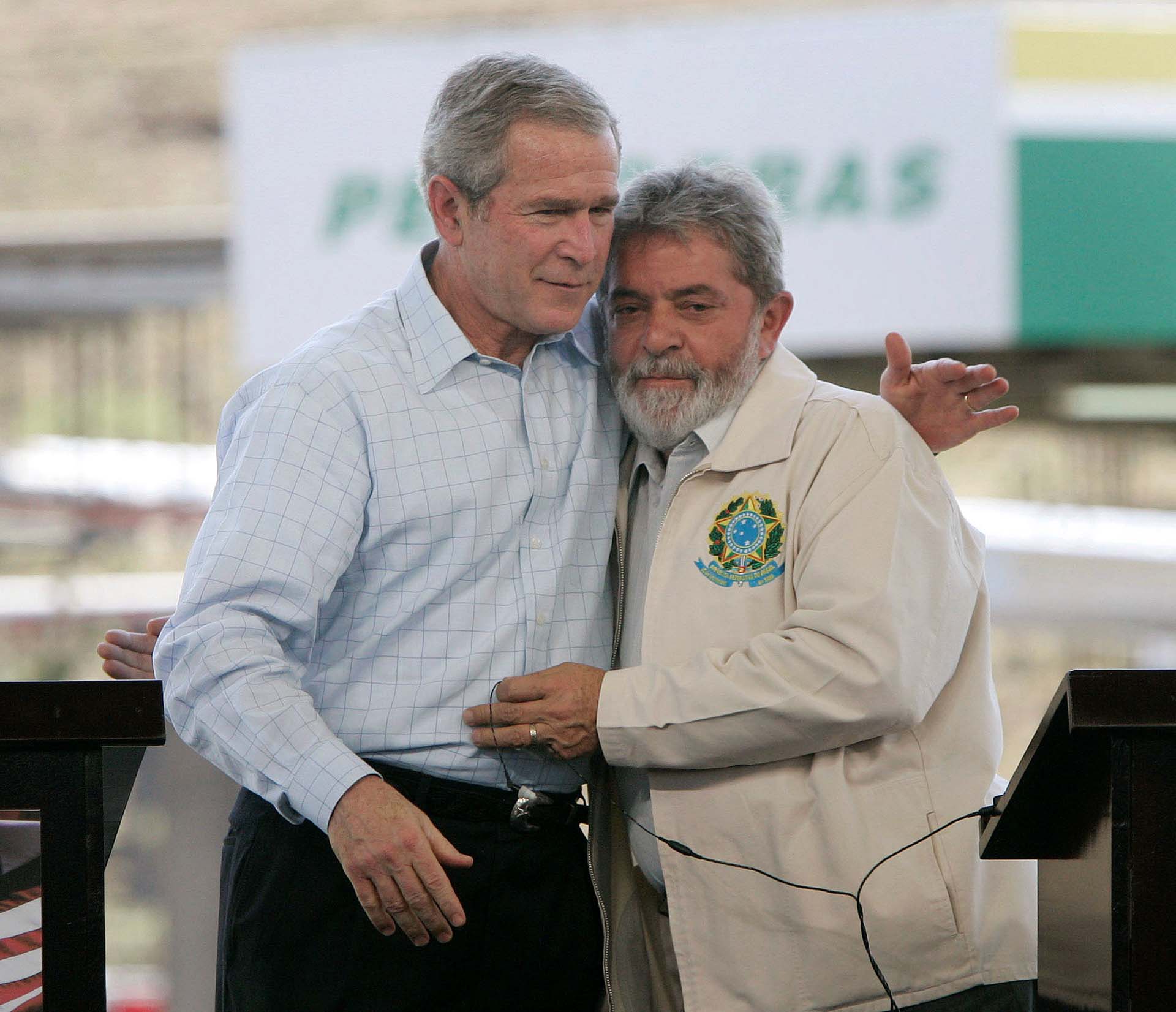 En marzo de 2007, Lula recibió al entonces presidente de los Estados Unidos, George W. Bush, en San Pablo (Reuters/Jason Reed)