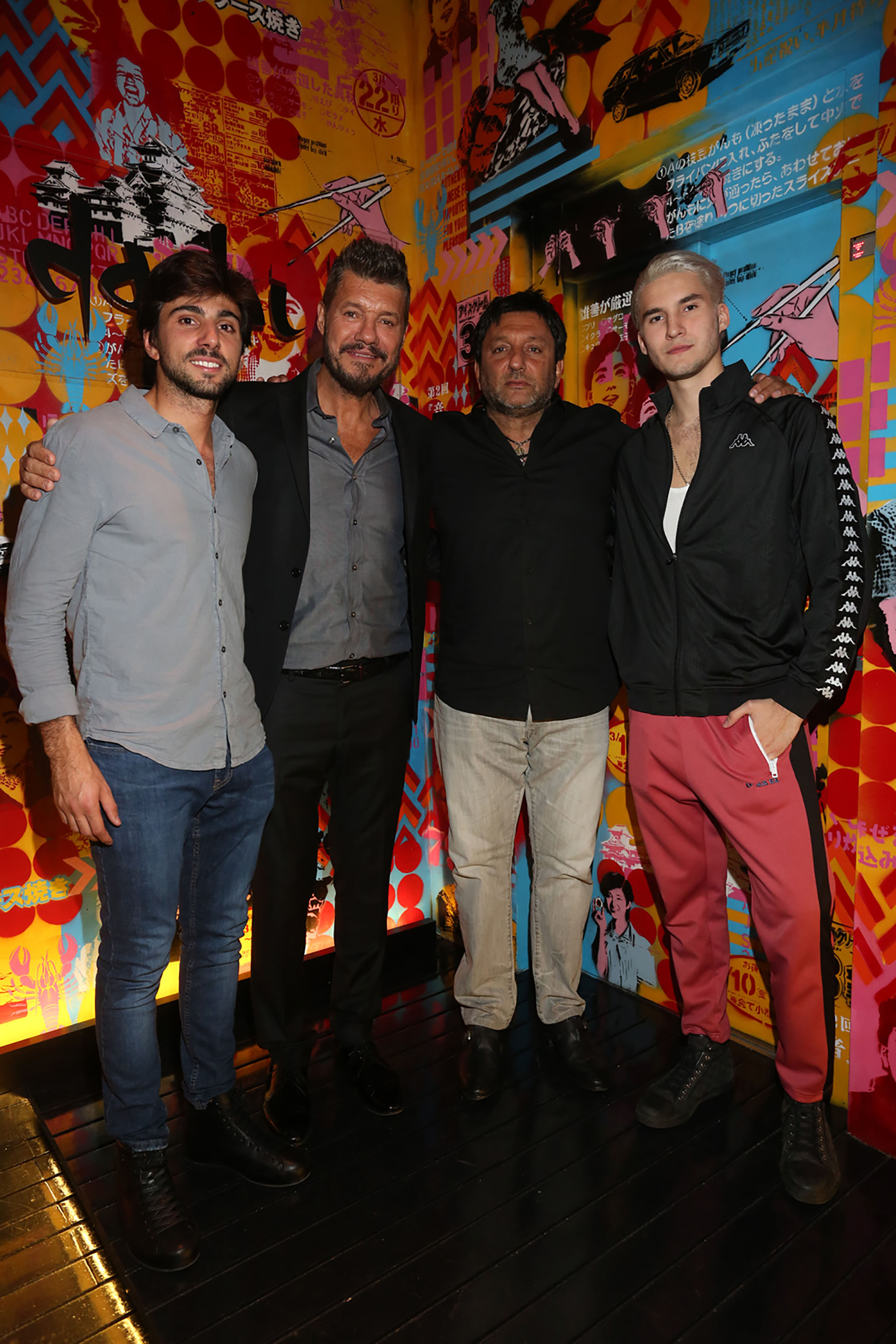Sebastián Hochbaum, Marcelo Tinelli, Gabriel Hochbaum y Francisco Tinelli