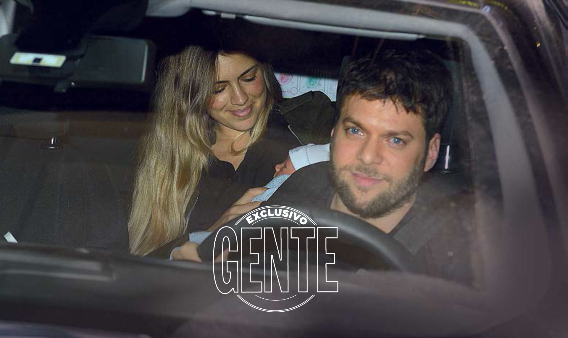 El martes 25 de noviembre de 2014 nació Benjamín, el segundo hijo del conductor y el primero con Soledad Rodríguez. El bebé llegó al mundo por parto natural y pesó tres kilos y medio. “Le pusimos el nombre de mi viejo, en su honor”, dijo. Acá, un día después. cuando ella recibió el alta. (Foto: archivo Atlántida)