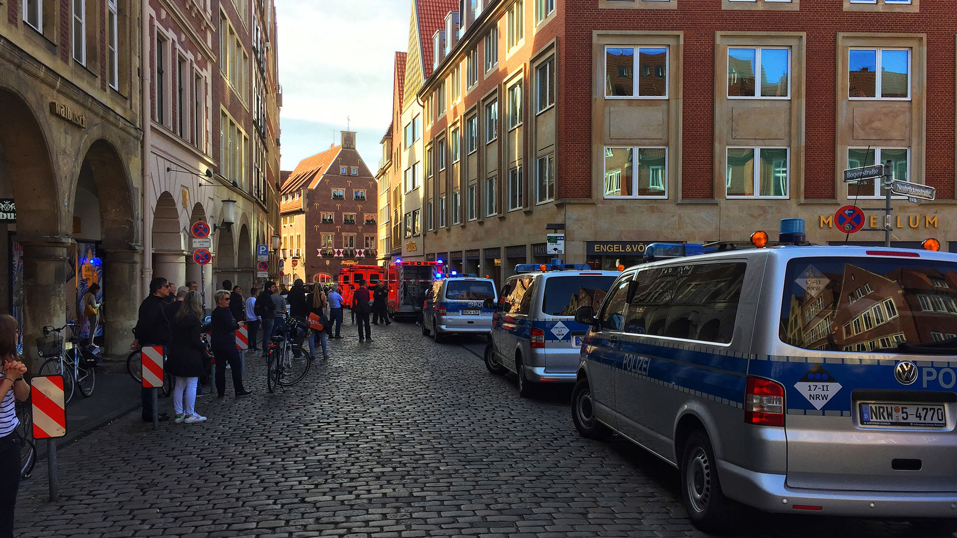 La policía acordonó la ciudad vieja de Munster (AFP PHOTO / dpa / – / Germany OUT)