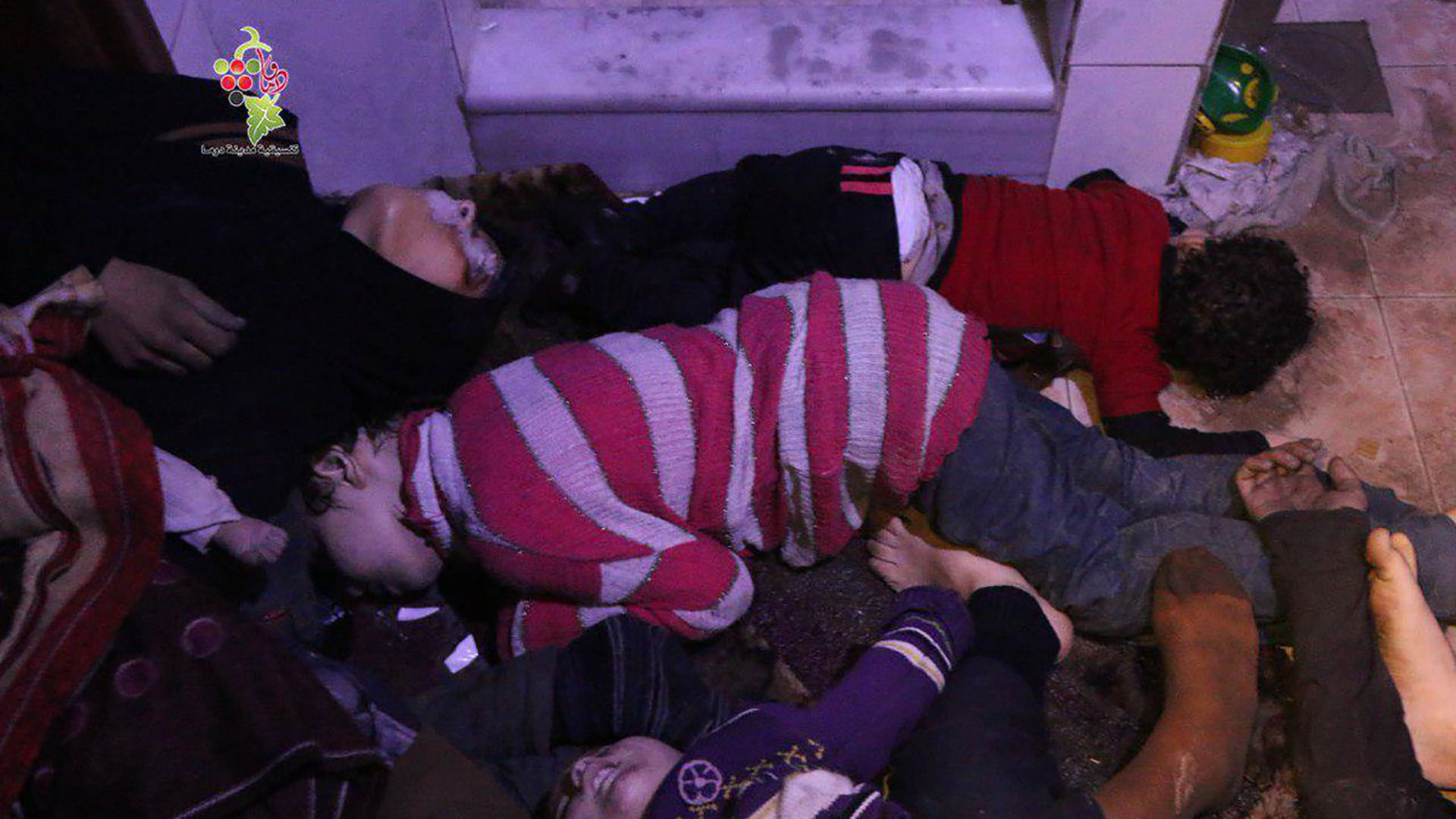 Niños muertos durante el ataque en Duma
