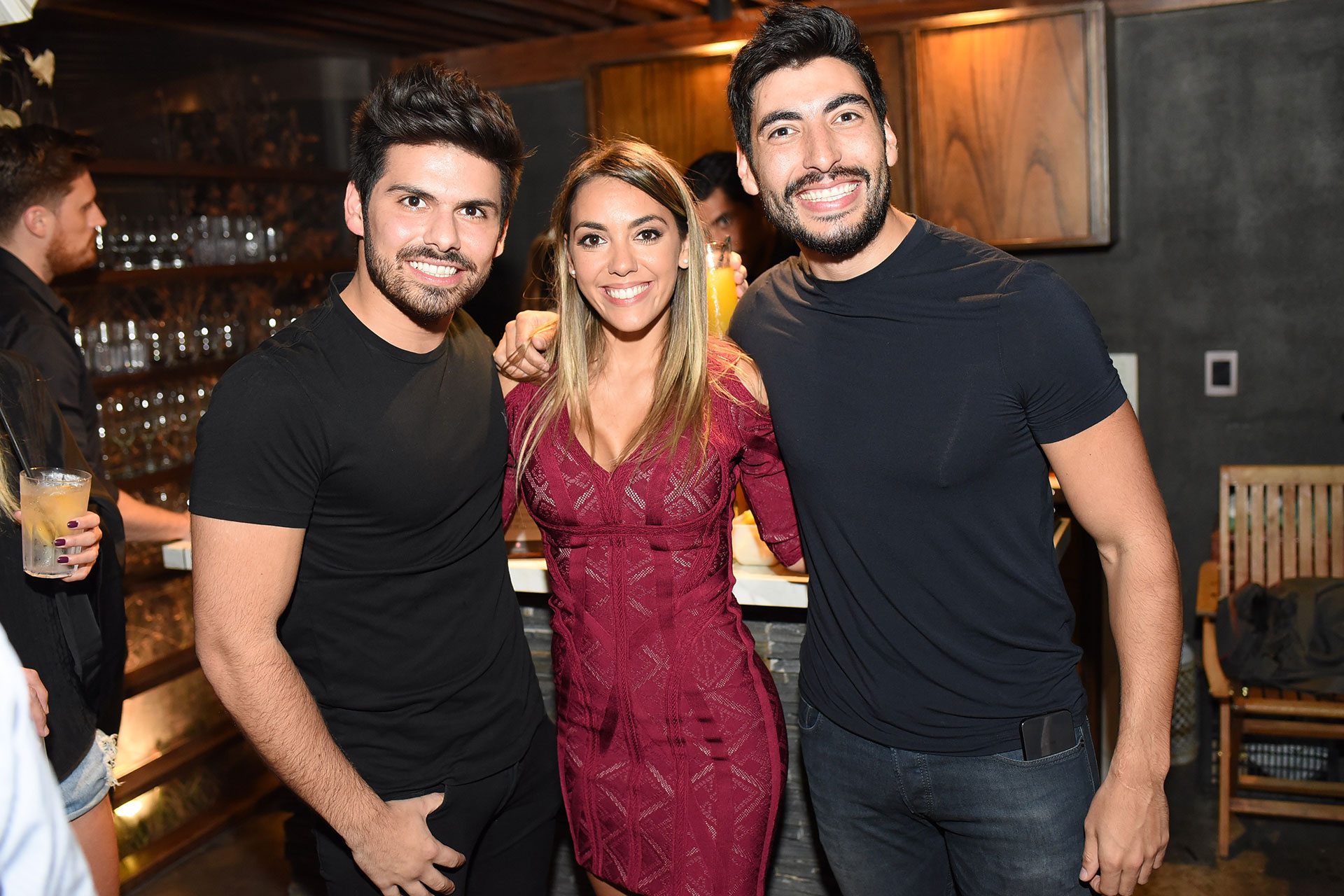 Con dos amigos: Augusto Marini y Facundo Moyano.