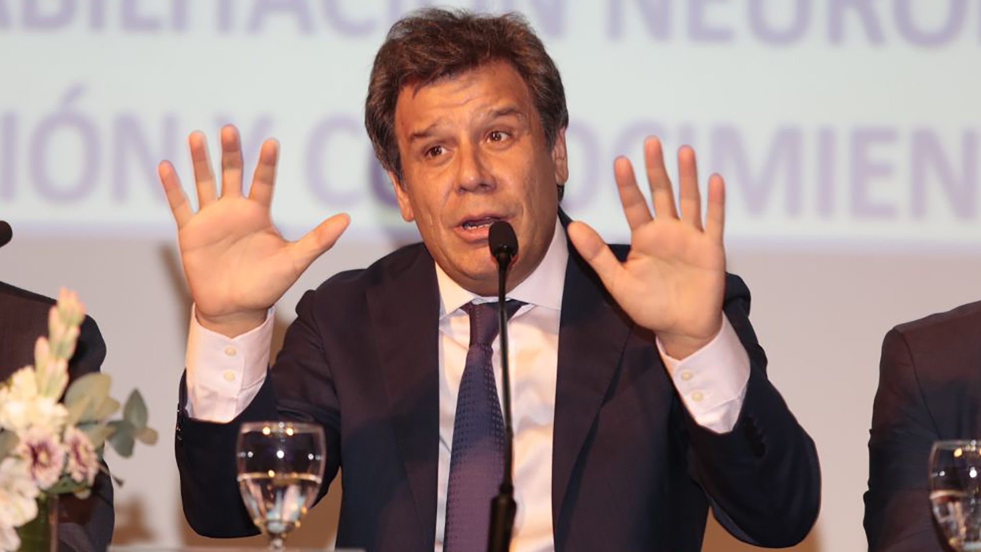 El neurocientífico Facundo Manes durante la presentación del nuevo centro (Christian Bochichio)