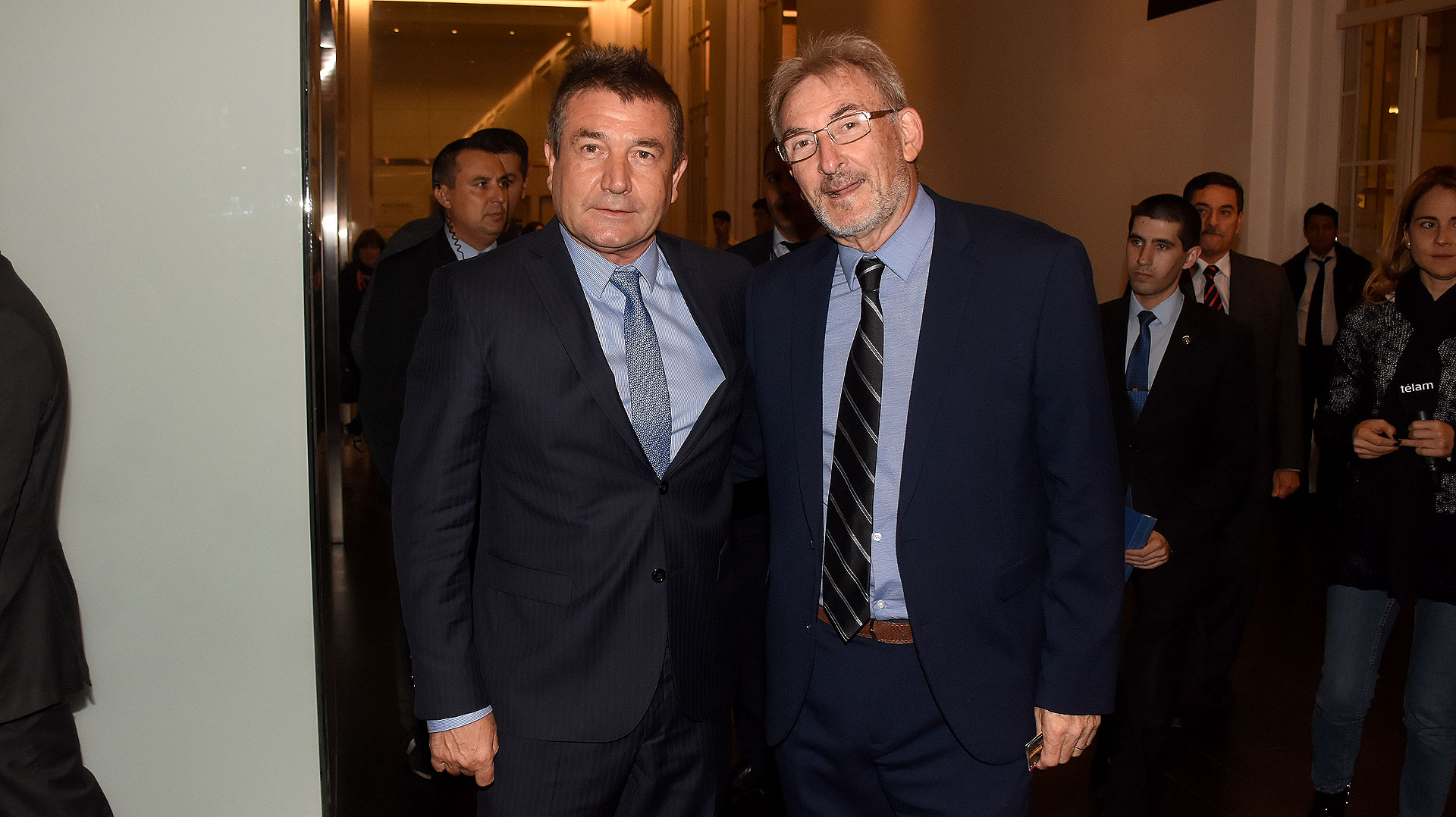 El jefe de la Policía Federal, Néstor Roncaglia, junto a Guillermo Yanco