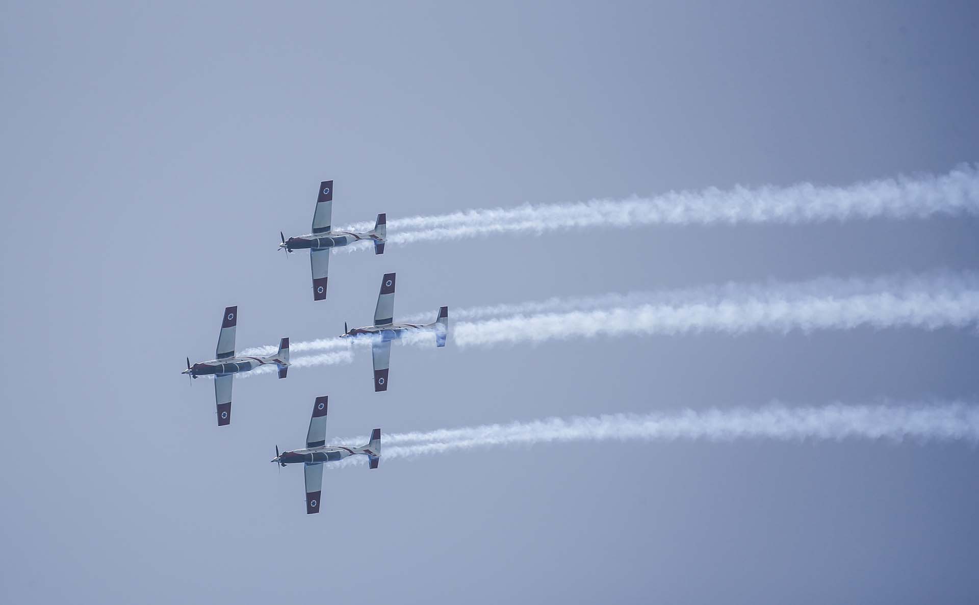 Aviones T-6 Texan II también participaron del espectáculo (AFP)