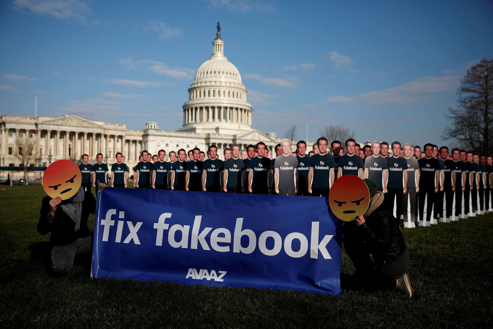 “Arreglen Facebook”, una campaña de protesta frente al Congreso de Estados Unidos