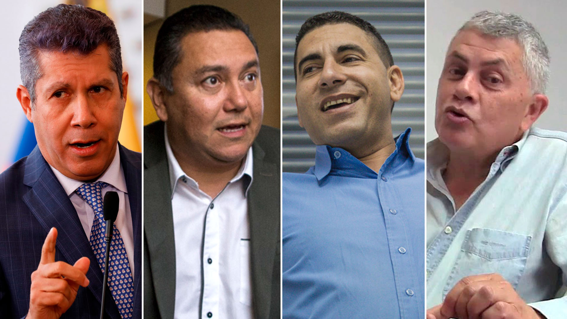 Los candidatos opositores Henri Falcón, Javier Bertucci, Luis Alejandro Ratti y Reinaldo Quijada