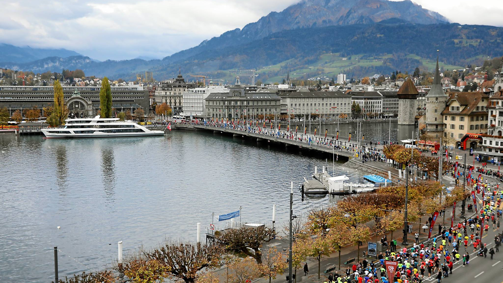Postal de la “Swiss City Marathon” que se corre en Lucerna, Suiza