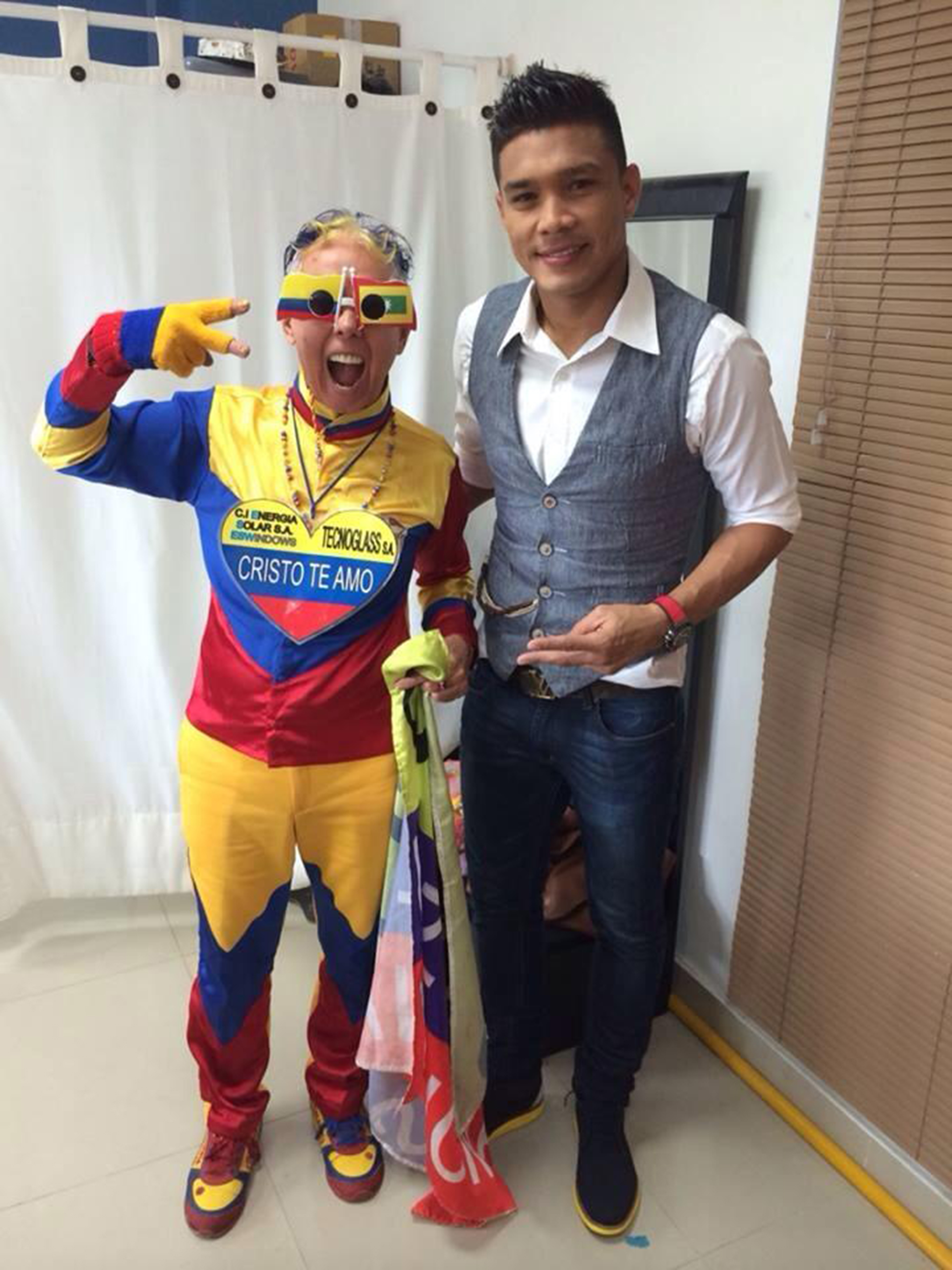 ‘El Cole’ junto a Teófilo Gutiérrez, delantero del equipo Junior de Barranquilla y de la selección Colombia.