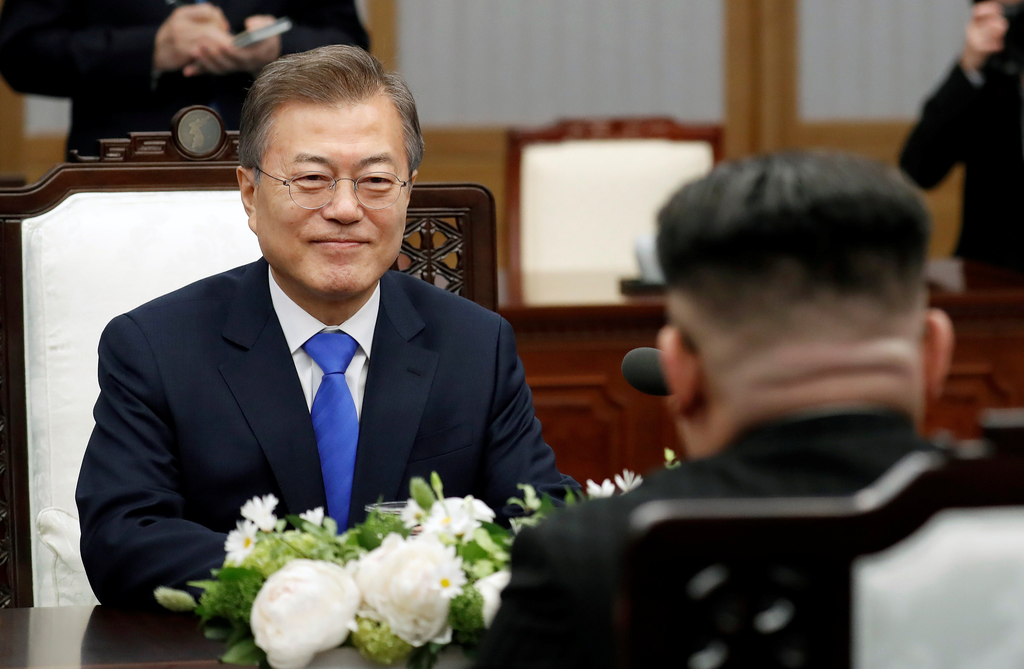 Los dos líderes, cara a cara. Korea Summit Press Pool/Pool via Reuters
