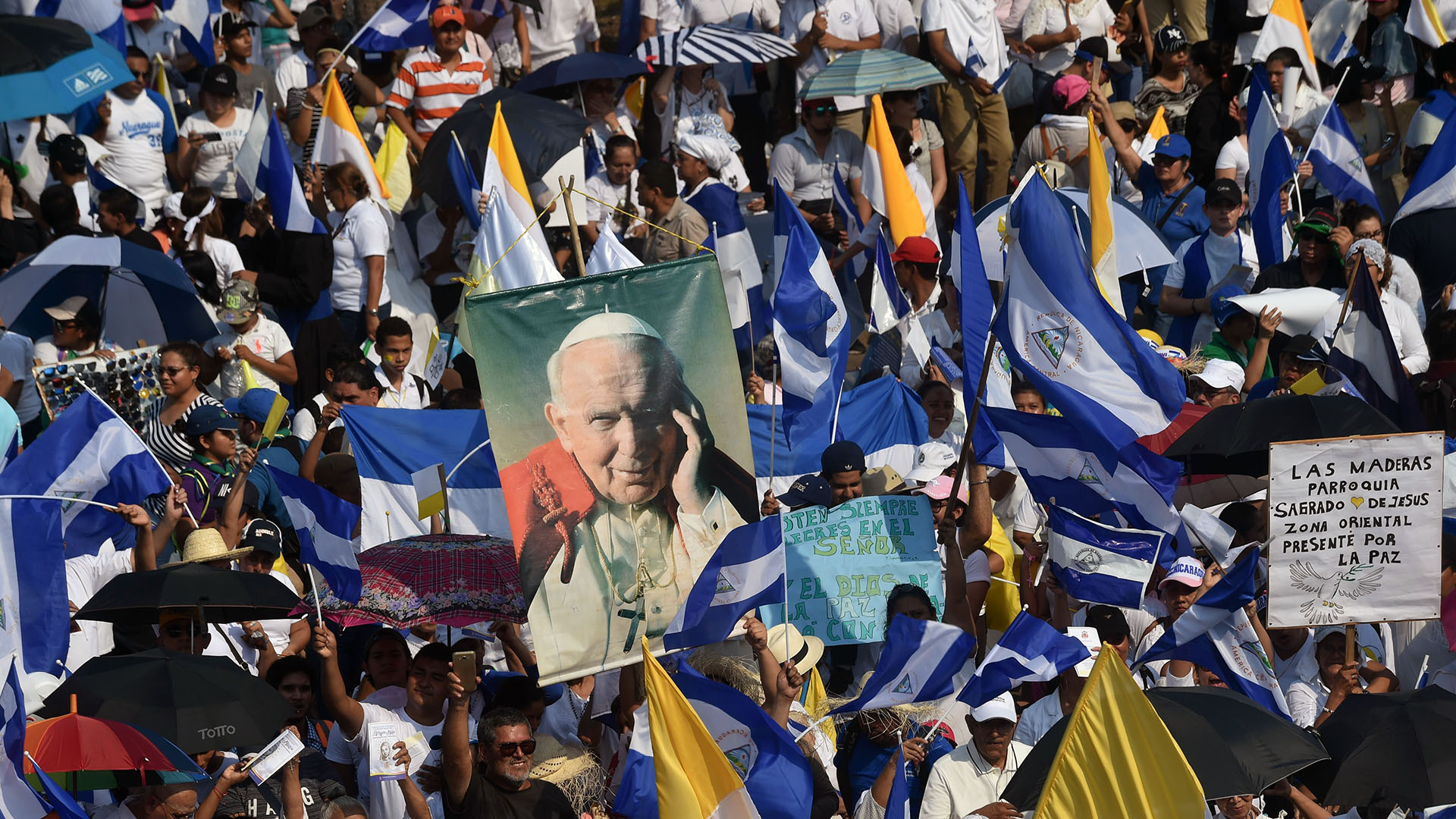 La marcha de este sábado convocada por la Iglesia Católica “por amor a Nicaragua” (AFP)