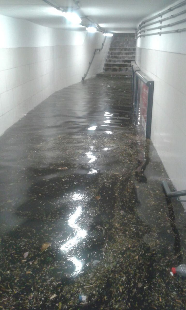 Línea D de Subte: en varias estaciones se registraron inundaciones