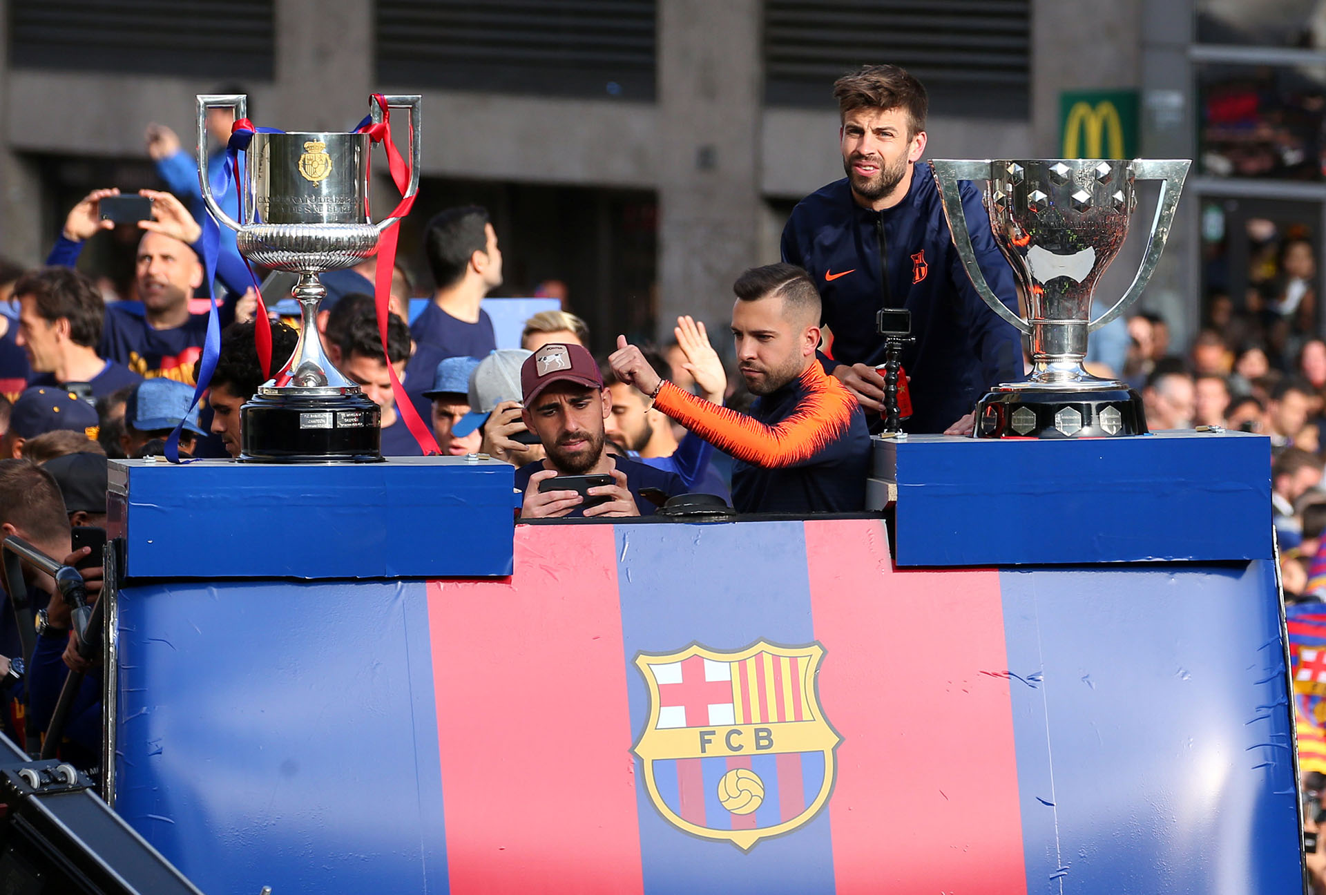 La Copa del Rey y el trofeo de La Liga
