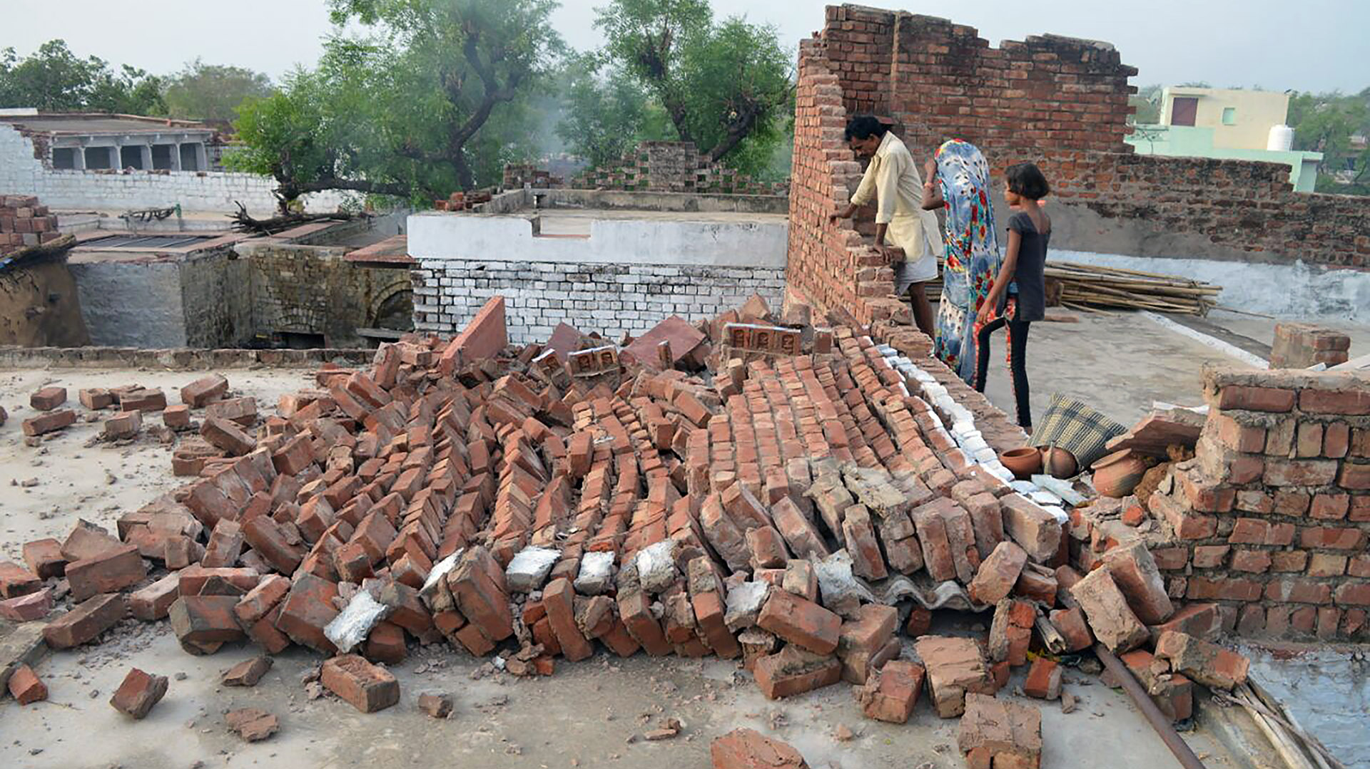Una vivienda destruida en Agra, Uttar Pradesh (AFP)