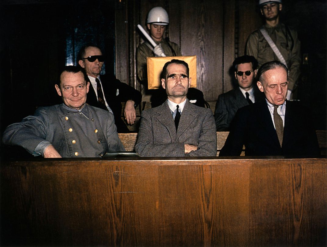 Rudolf Hess en el juicio de Núremberg