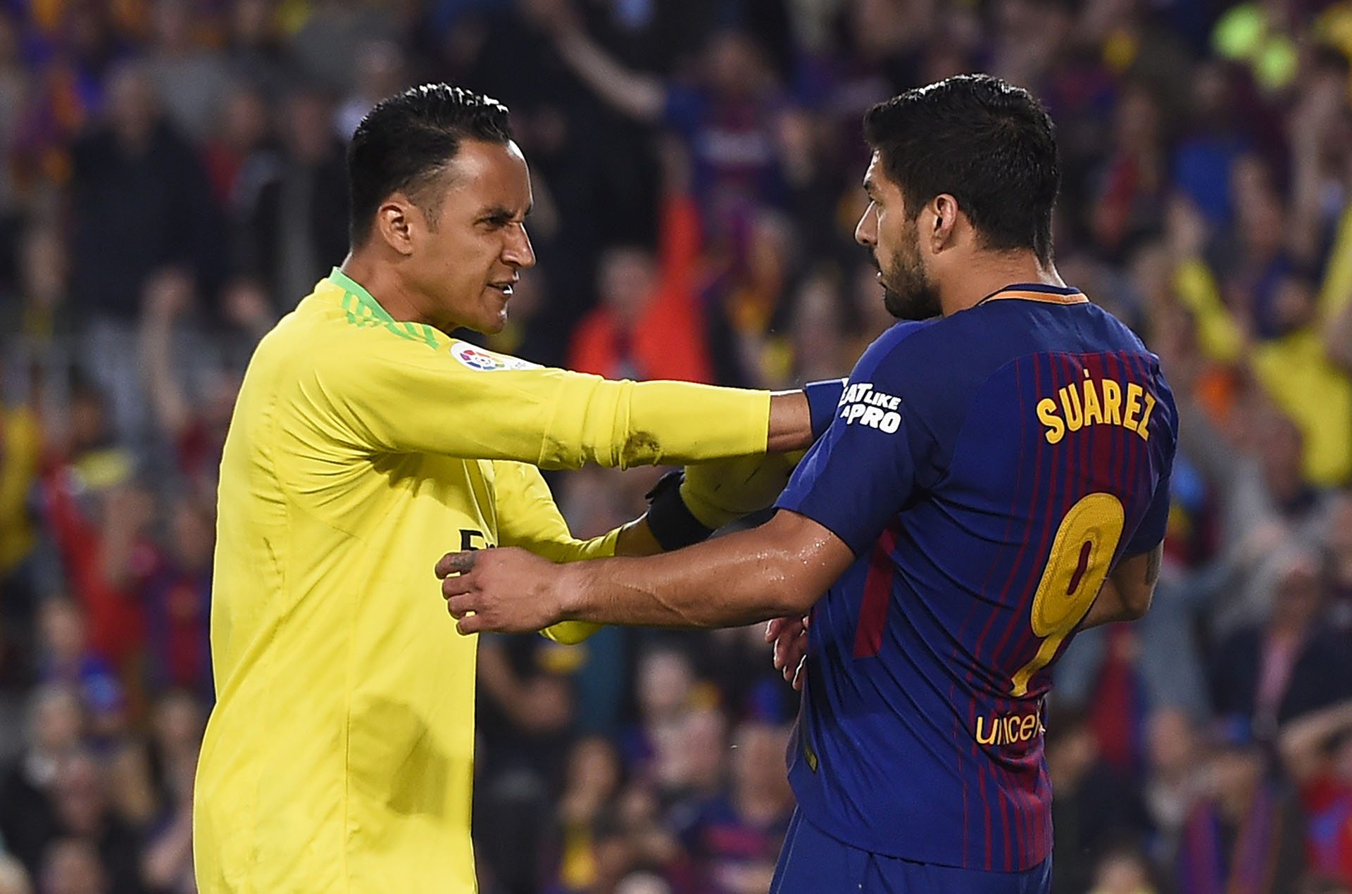 Navas discutió con Suárez (AFP)