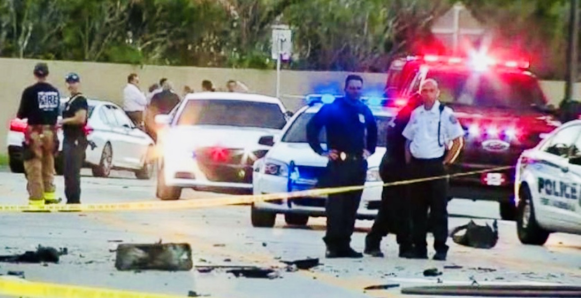 La escena del accidente que tuvo lugar en Fort Lauderdale alrededor de las 6:45 p.m. del pasado martes