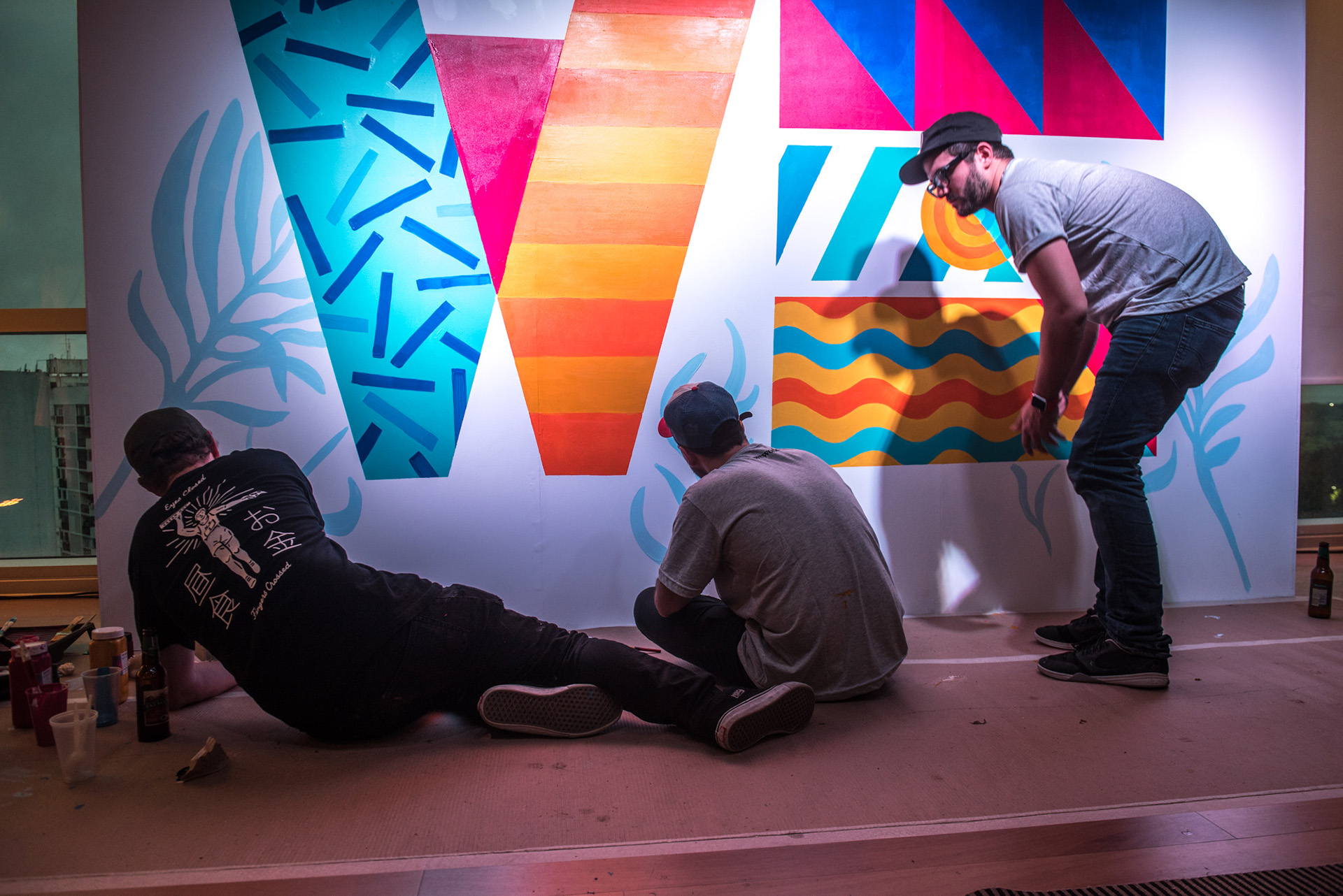 El arte también tuvo su espacio: Nacho Varone y Eric Friedensohn, del equipo de Art & Graphics de WeWork, hicieron una intervención en vivo