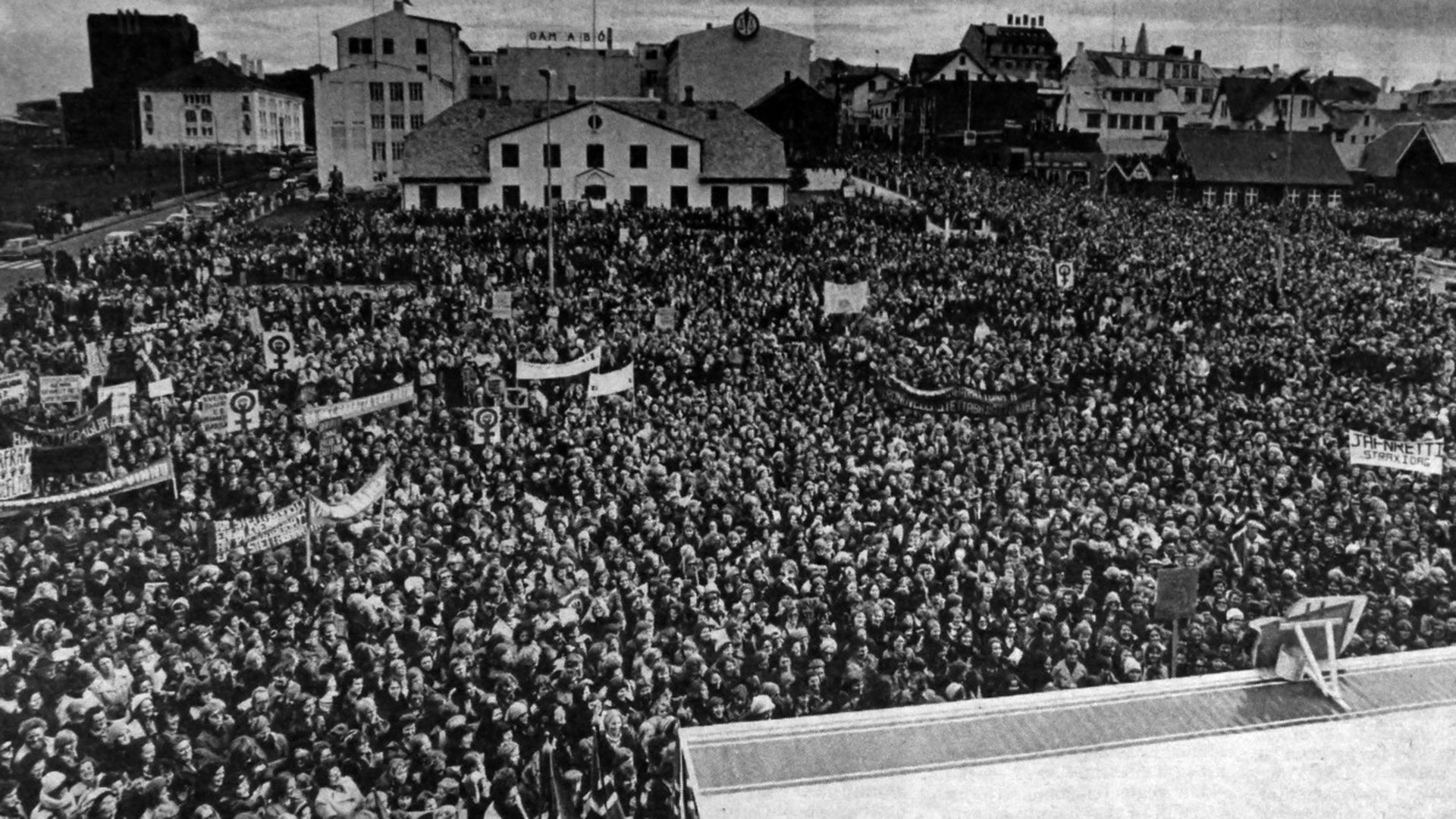 Manifestación en Reikiavik en la “Huelga Nacional de Mujeres” del 24 de octubre de 1975