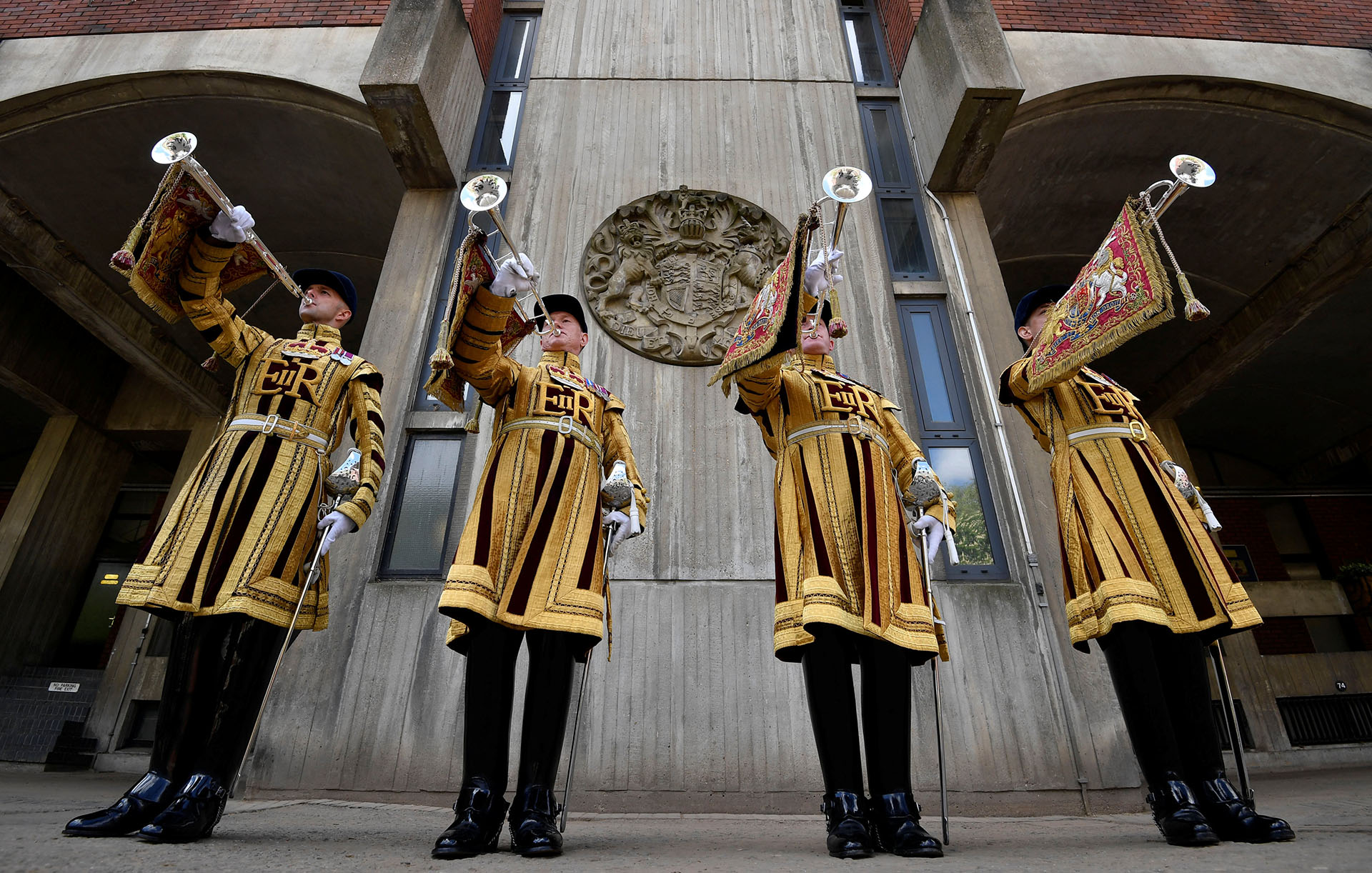 Los trompetistas miembros del Household Cavalry que oficiarán durante el evento