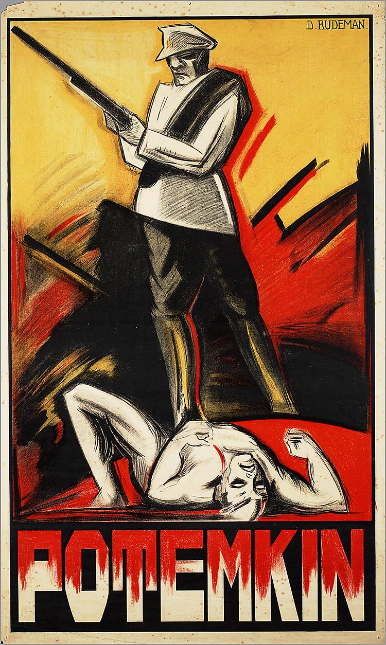 Una de las tantas láminas que se hicieron sobre el majestuoso film sobre el Potemkin de Serguéi Eisenstein