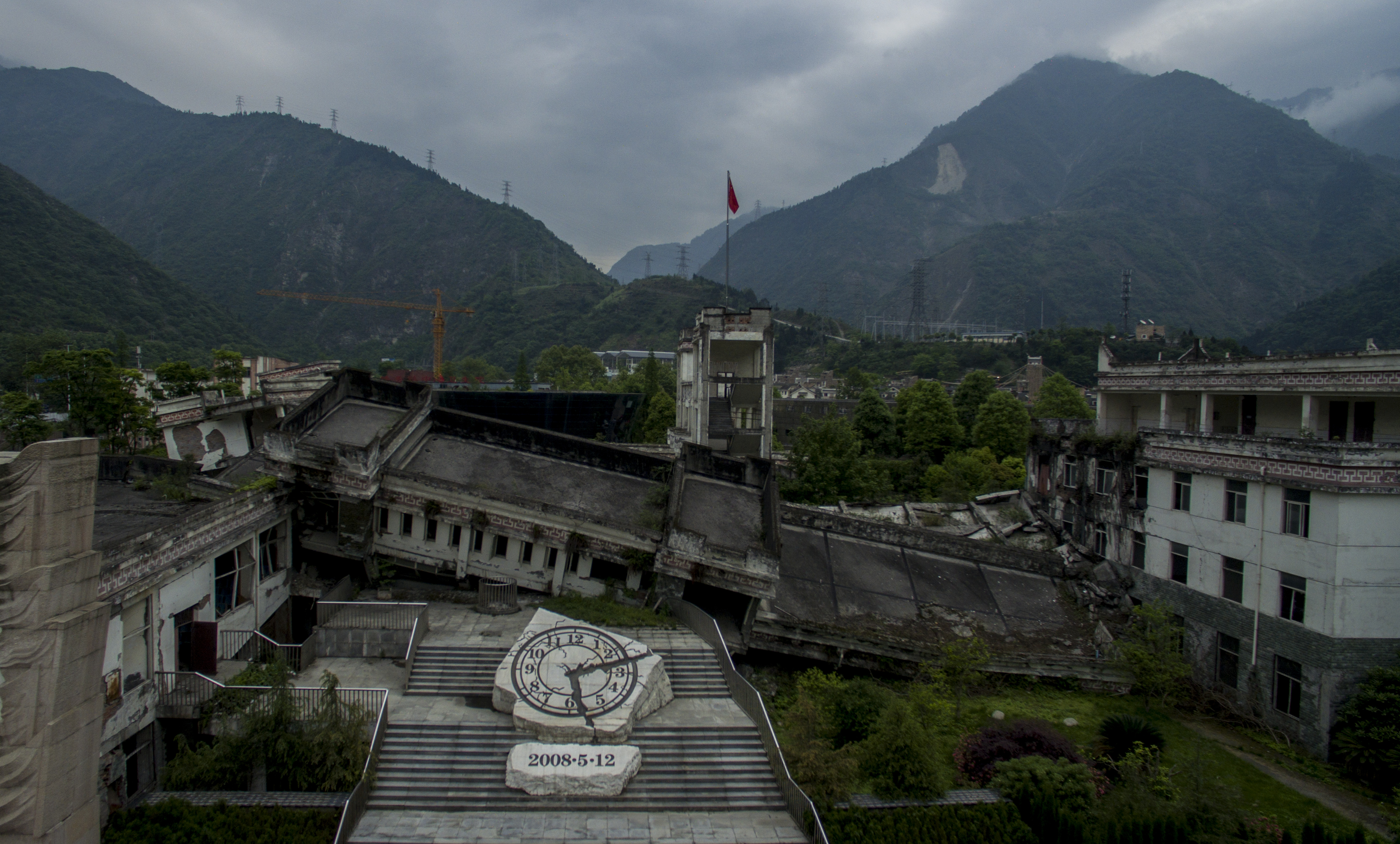 La destruida escuela Xuankou, hoy convertida en un memorial del sismo (AFP / Johannes EISELE)