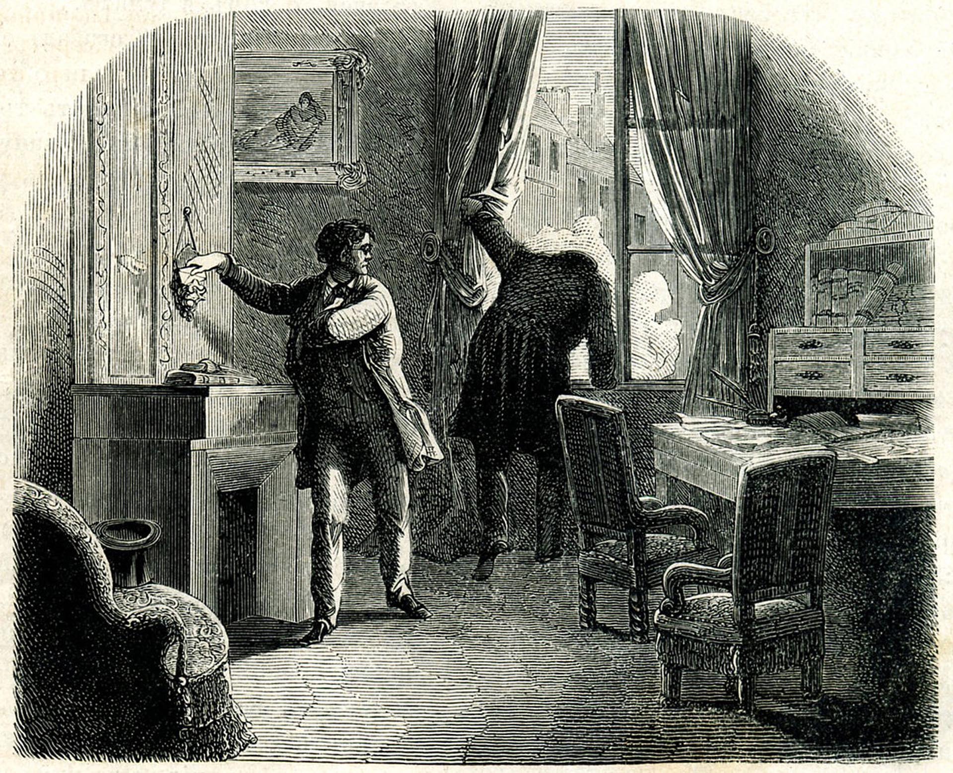 Ilustración de Auguste Dupin en la edición de “La carta robada” de 1844