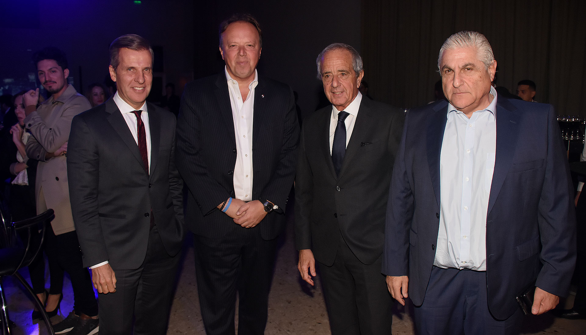 El ex presidente del Banco Central, Martín Redrado; el presidente del Banco de Valores, Juan Ignacio Nápoli; el presidente de River Plate, Rodolfo D’Onofrio, y Enrique Schuman