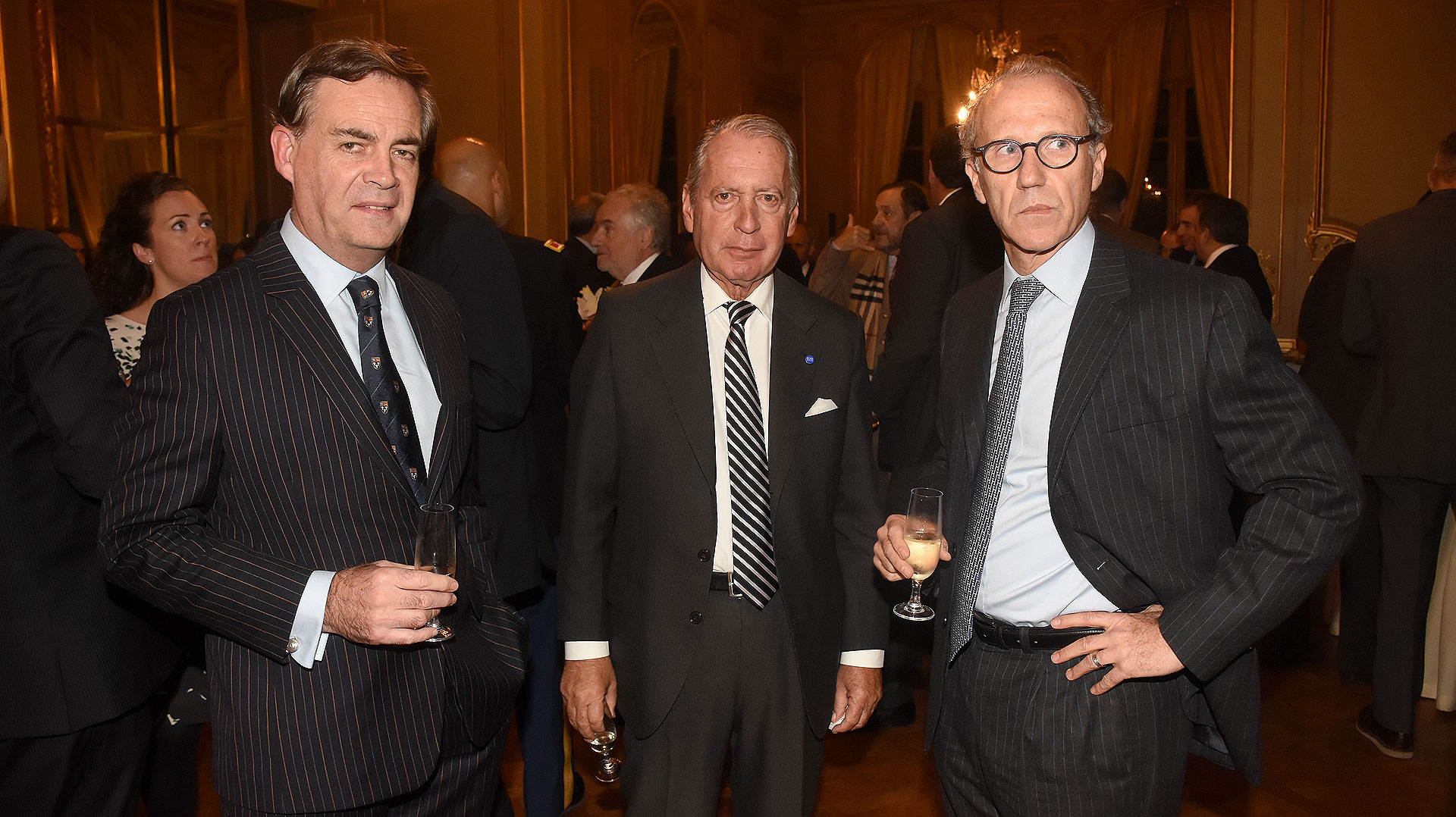 Patricio Carmody, miembro del CARI; el presidente de la Coordinadora de las Industrias de Productos Alimenticios (Copal), Daniel Funes de Rioja, y el juez de la Corte Suprema de Justicia de la Nación, Carlos Rosenkrantz