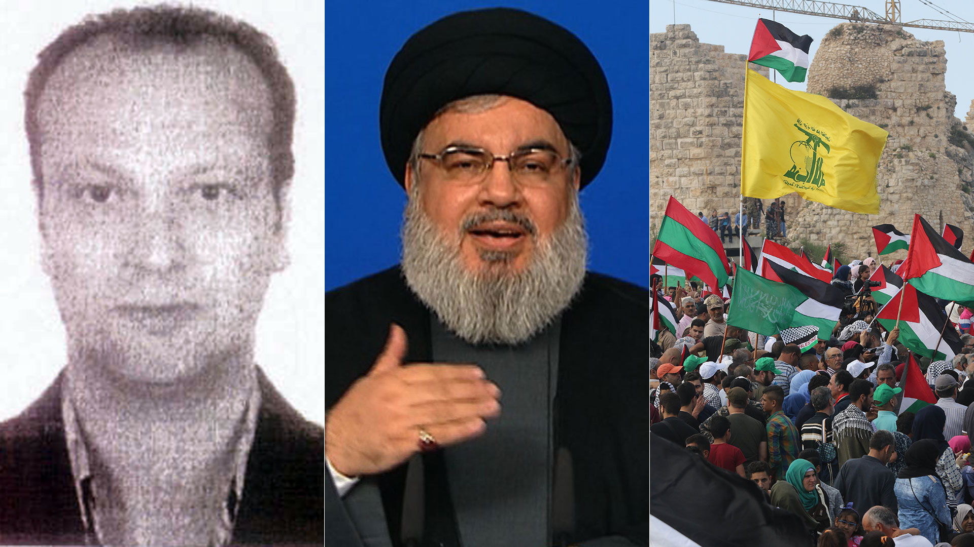 Samuel Salman El Reda, Hassan Nasrallah y miembros de Hezbollah en el Líbano