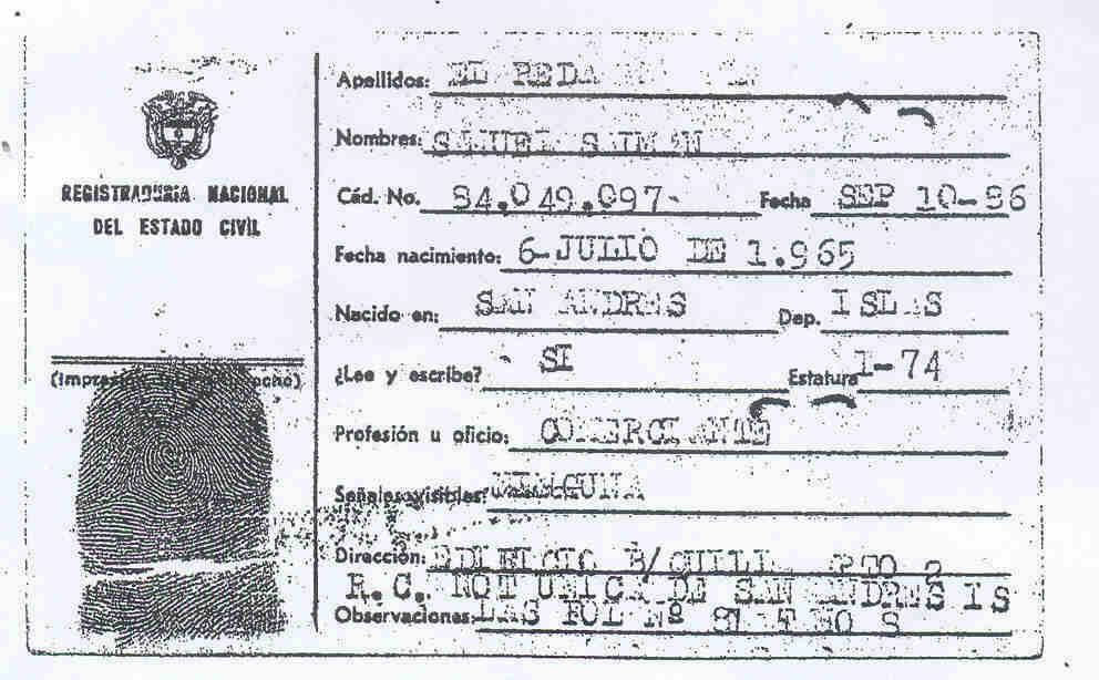 El documento -falso- con que cuenta Interpol sobre Samuel Salman El Reda