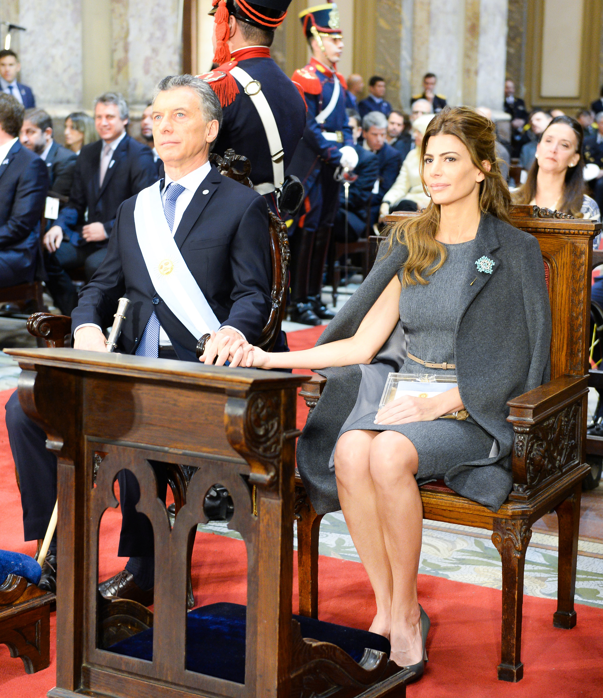 Juliana Awada brilló con su look ‘patrio’ en los festejos del 25 de mayo (Foto: Presidencia)