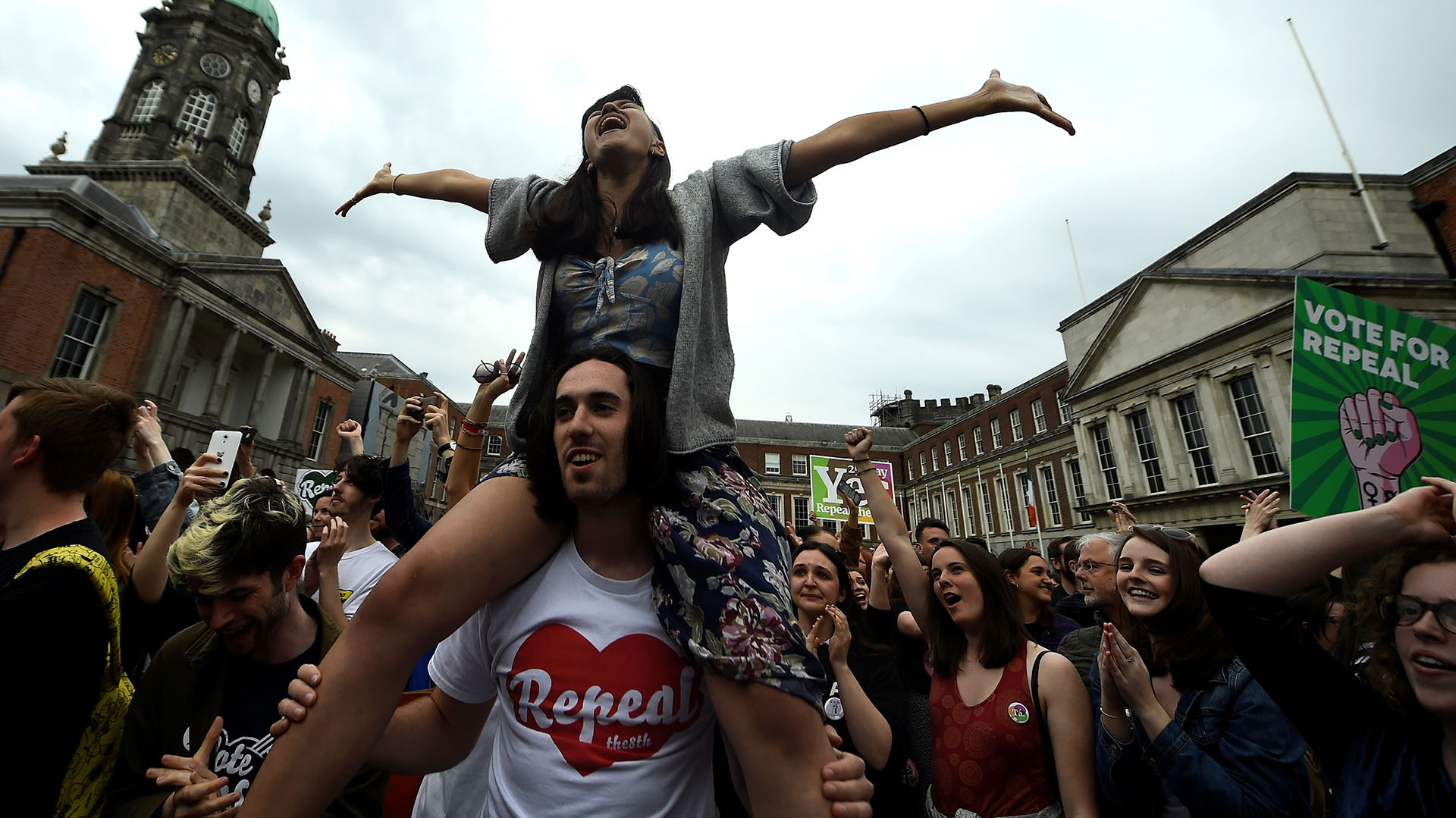 Celebraciones en Dublin, Irlanda, por la liberalización de la ley de aborto(REUTERS/Clodagh Kilcoyne)