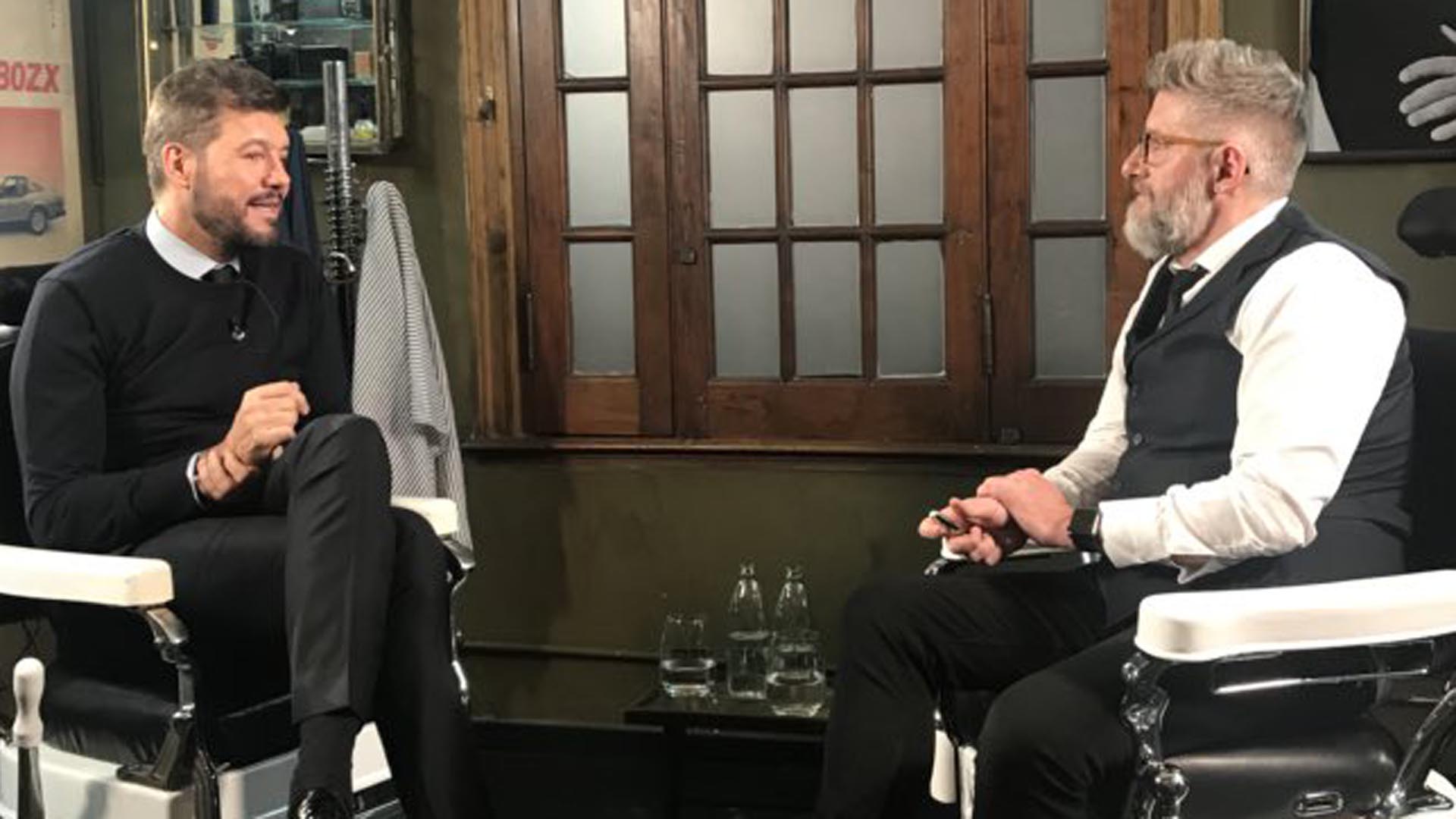 Marcelo Tinelli y Luis Novaresio, en mayo del 2018: después de esa nota, el Presidente llamó al conductor