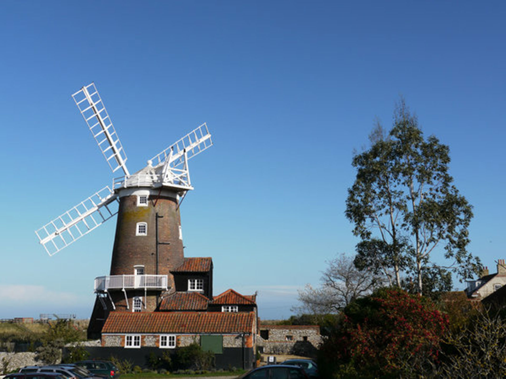 Windmill Cley (Norfolk, Reino Unido). Era un antiguo molino de viento, construido en el siglo XVIII, que se convirtió en hotel en la década de 1980