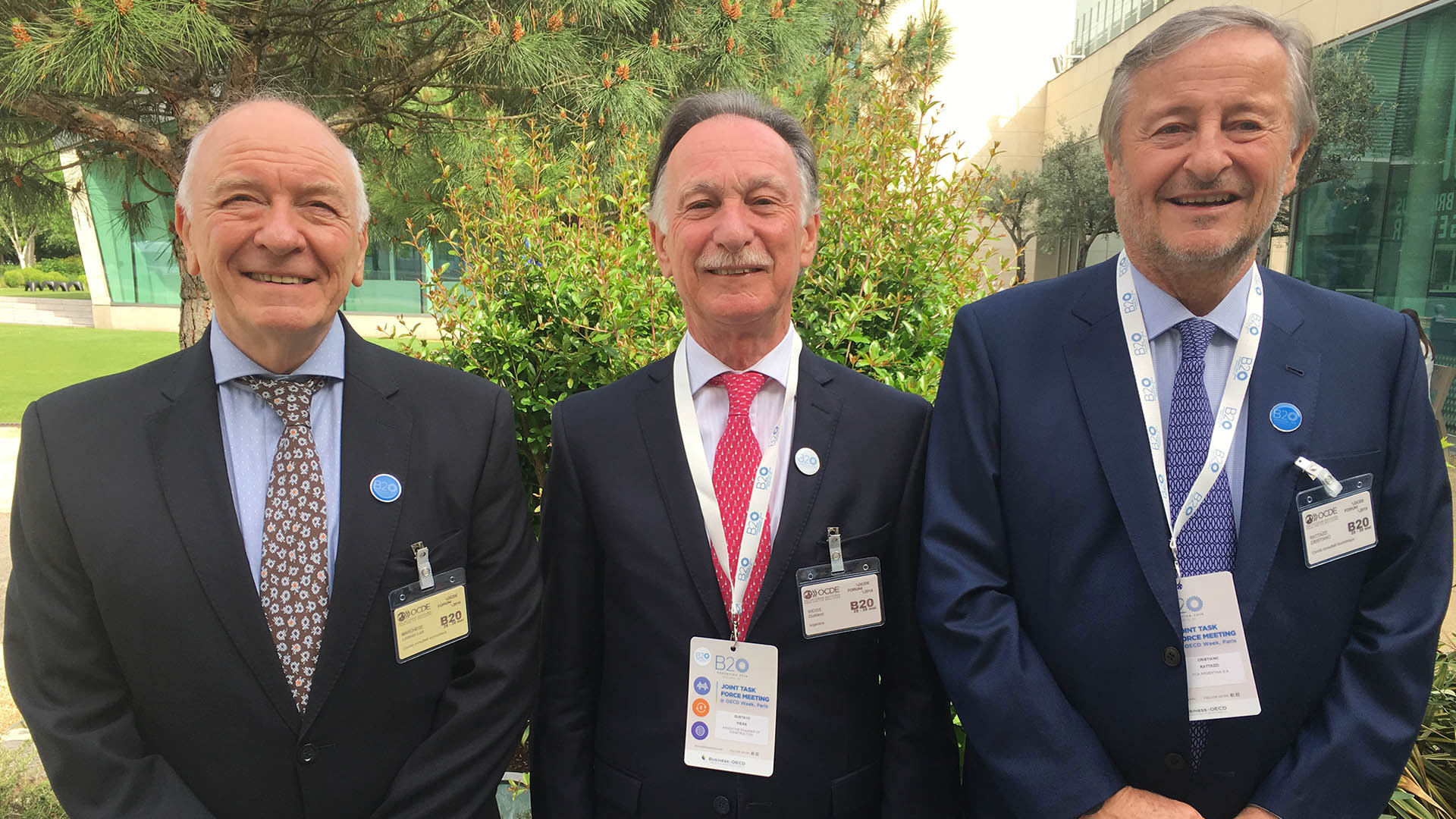 Luís Marchese, director de RRHH de Corporación América; Gustavo Weiss, de la Cámara Argentina de la Construcción; y Cristiano Rattazzi, de Fiat