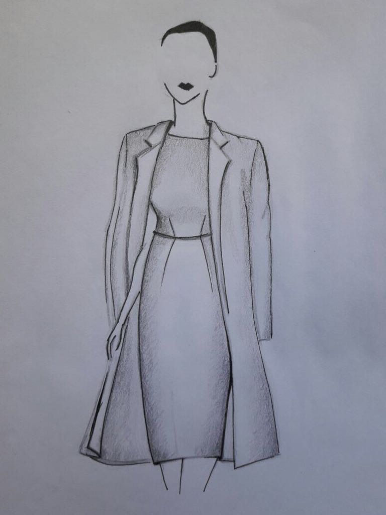 El boceto del conjunto de Juliana Awada