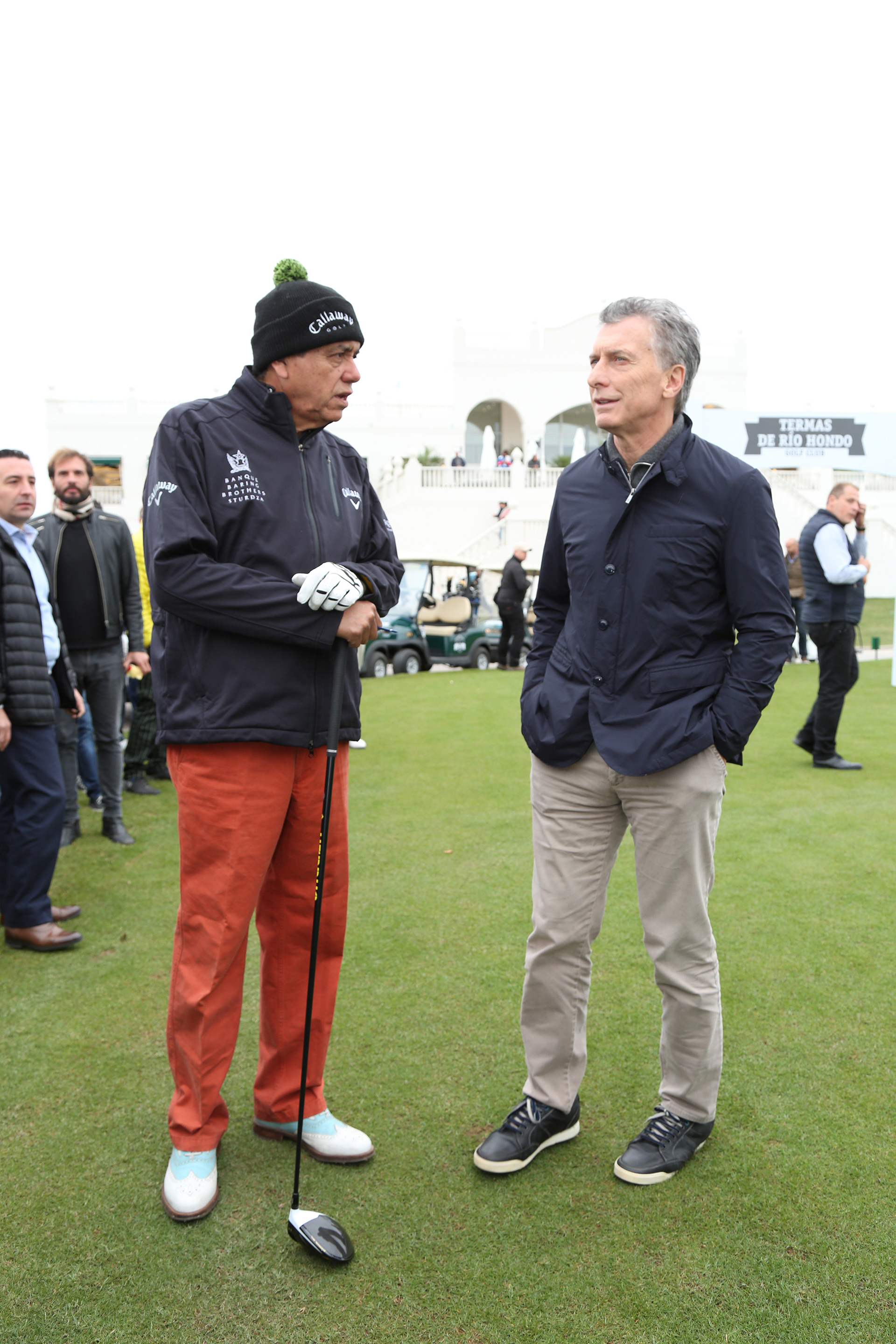 Mauricio Macri y Eduardo Romero en la inauguración del primer campo de golf público de nivel internacional en nuestro país, ubicado en Termas de Río Hondo