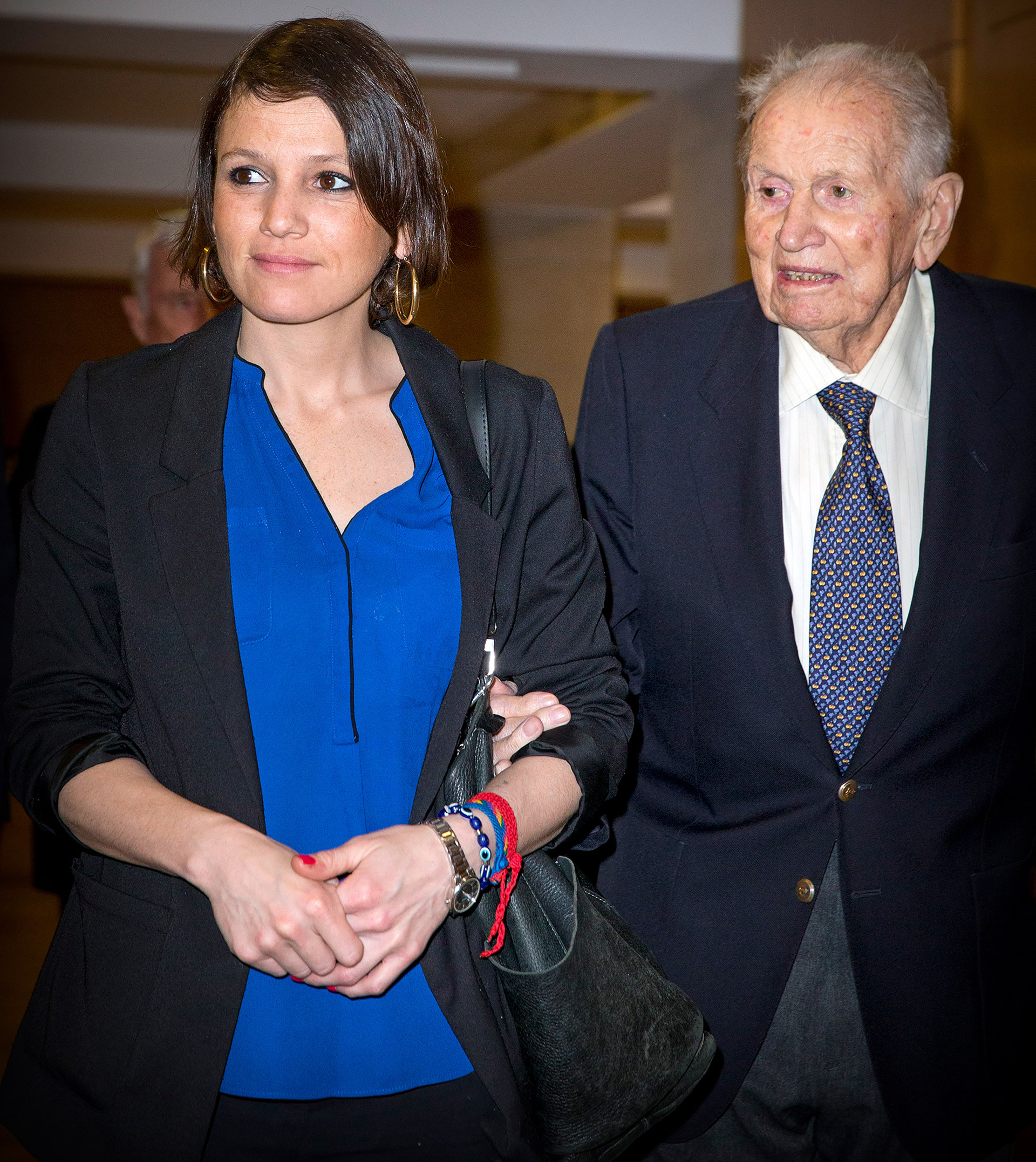 Junto a Jorge Zorreguieta. Inesita lo adoraba. La chica siempre recordó la tristeza que le había causado que su padre no haya podido asistir a la boda de Máxima, ante la prohibición del Parlamento Holandés por haber sido funcionario de la dictadura  (Patrick van Katwijk/Getty Images)