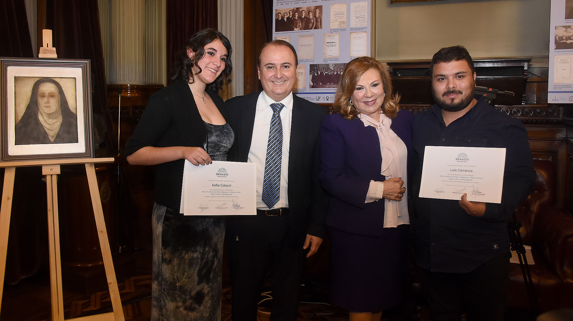Los artistas Sofía Carrucci y Luis Carranza, autor y compositor del himno a “Mama Antula”