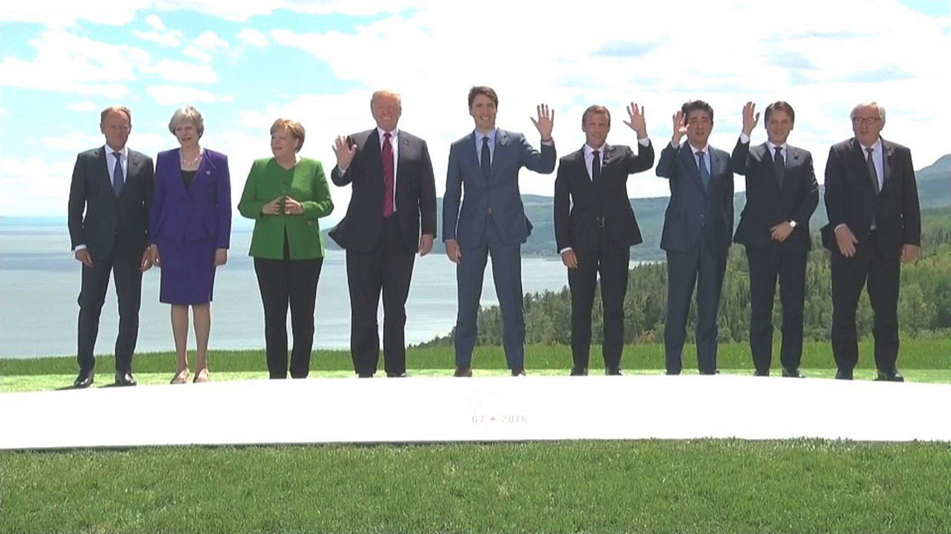 La foto de familia de la Cumbre del G7 que se realizó en Canadá el año pasado y terminó con duras críticas de Trump al multilateralismo
