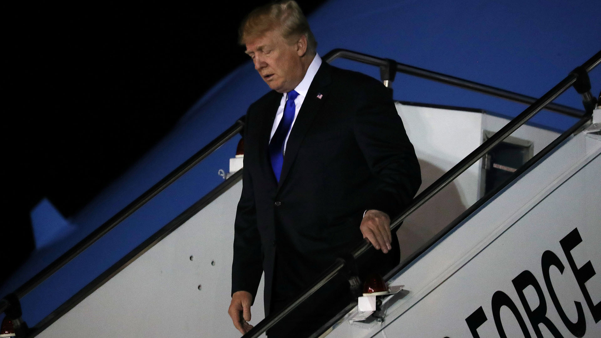 El presidente Donald Trump llegando a Singapur para la cumbre (Reuters)