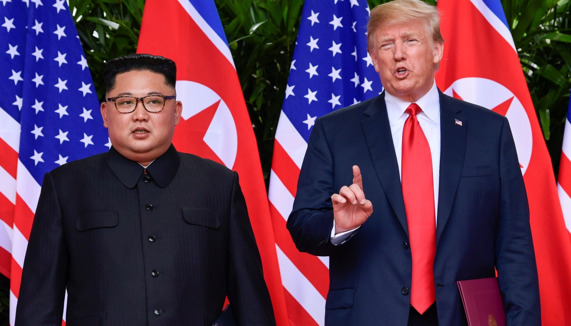 Donld Trump y Kim Jong-un en Singapur, el 12 d ejunio de 2017.
