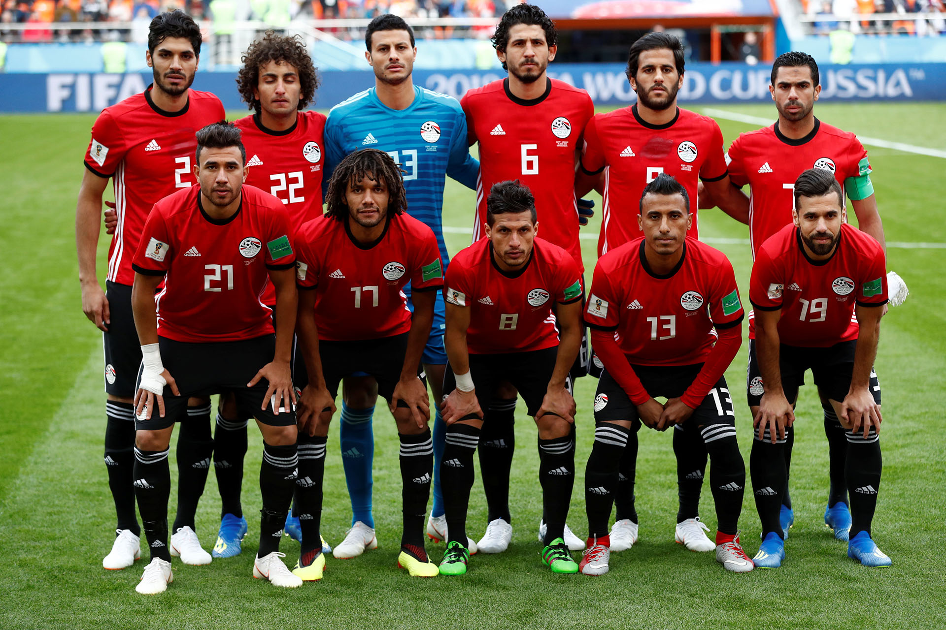 La formación de Egipto en su primer partido