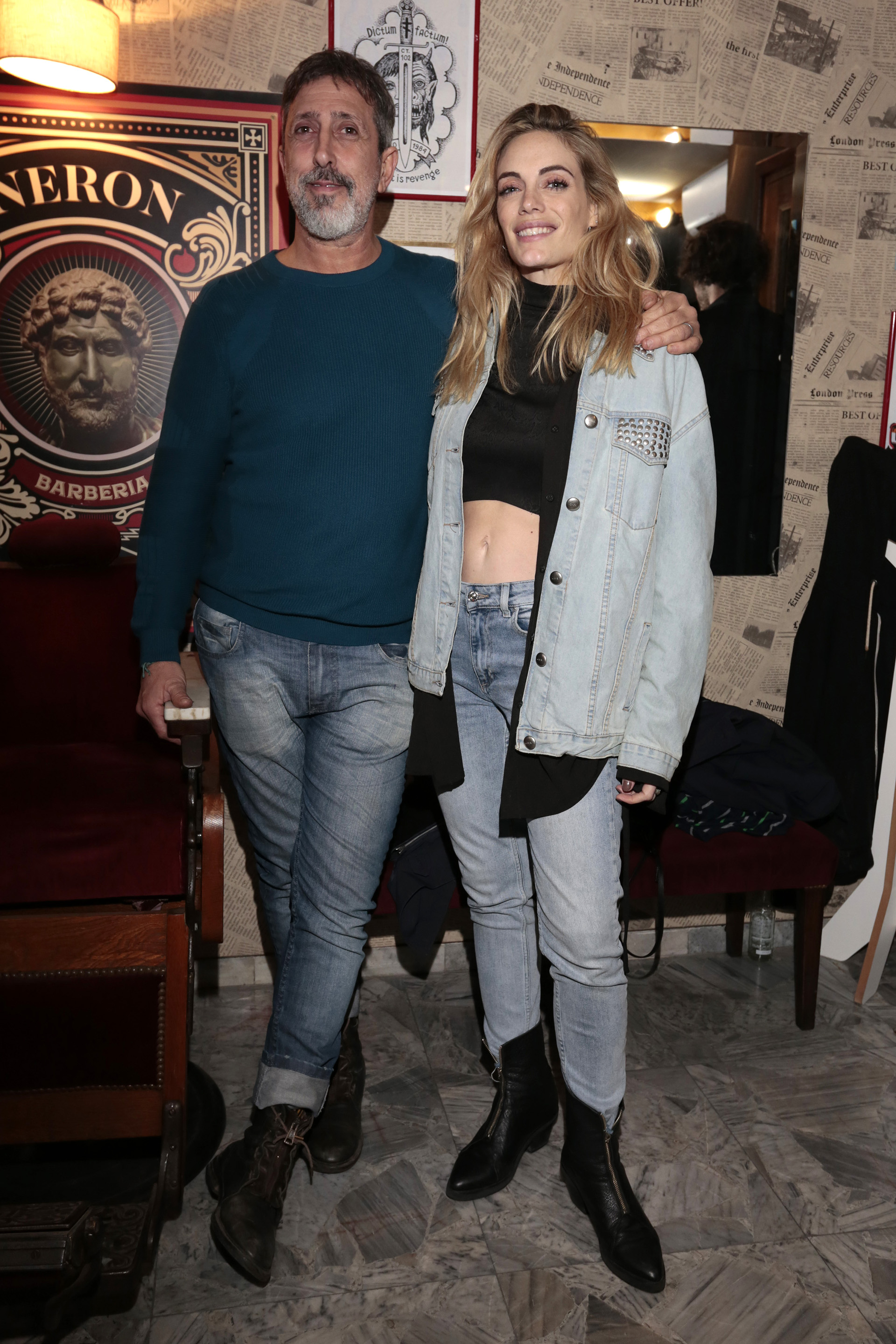 En 2014, Emilia Attias y el Turco Naim abrieron el bar Poe en la zona de Núñez. Ahora la pareja abrió Nerón, una barbería frente de ese local (Fotos: Christian Bochichio / Teleshow)