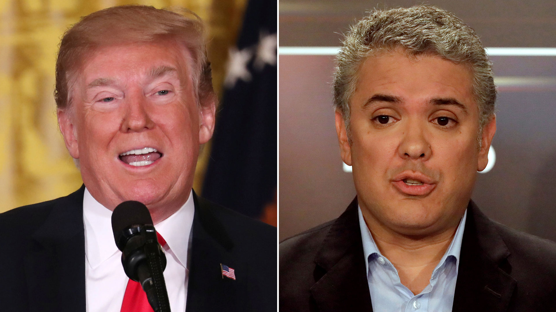 Los presidentes de Estados Unidos y Colombia, Donald Trump e Iván Duque, respectivamente.
