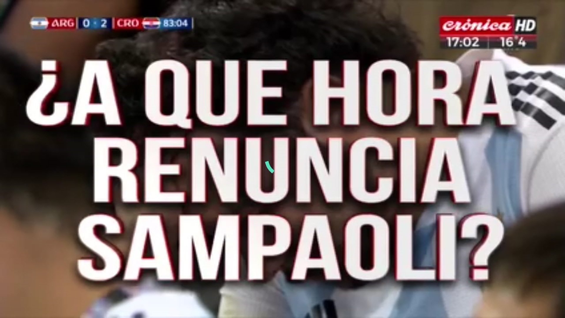 Placa de Crónica HD tras la derrota de la Selección Nacional ante Croacia en el Mundial de Rusia 2018